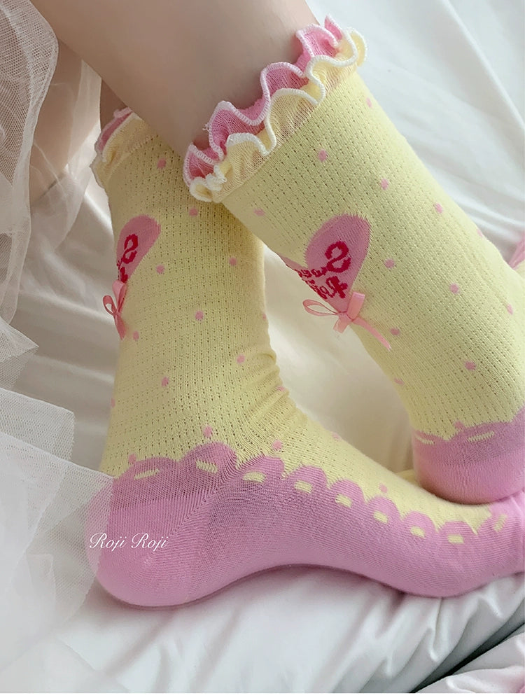 Roji Roji - Sweet Lolita Socks Cute Lolita Short Socks With Polka Dot
