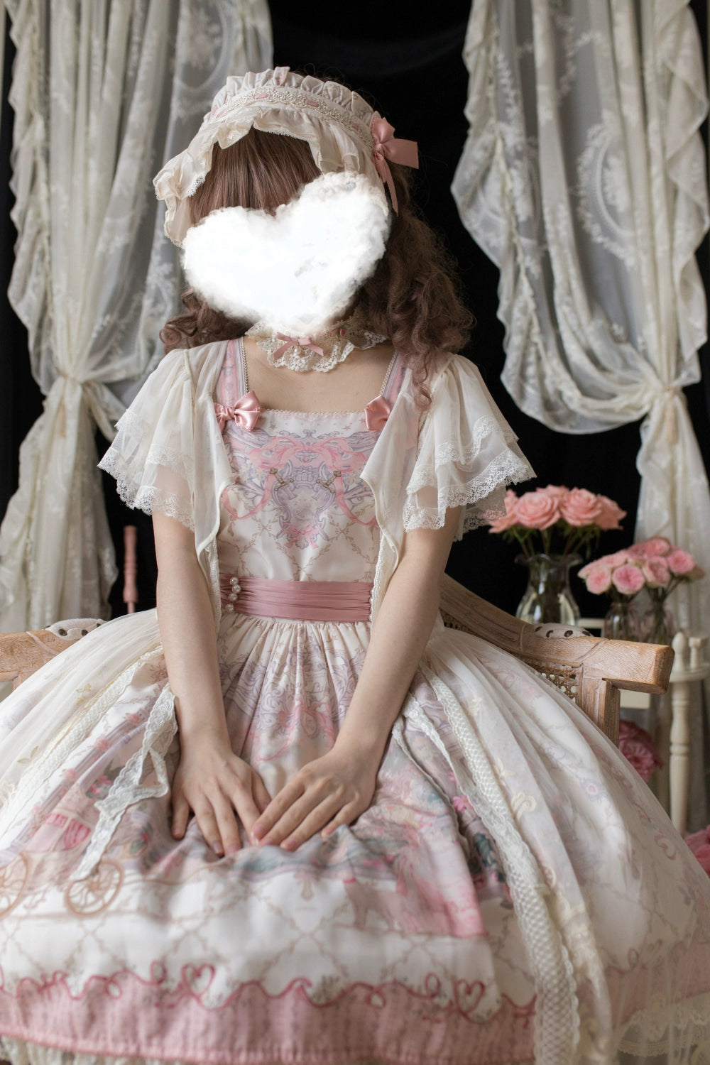 Moon River - Swan Lake Mirror - Pink Sweet Lolita Print JSK Dress 43705:783395