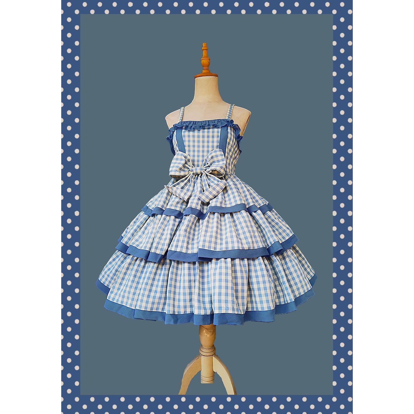 Infanta~Cloth Cat~Kawaii Lolita JSK Multi-Color Tiered Ruffles Dress (L M) 42774:752573