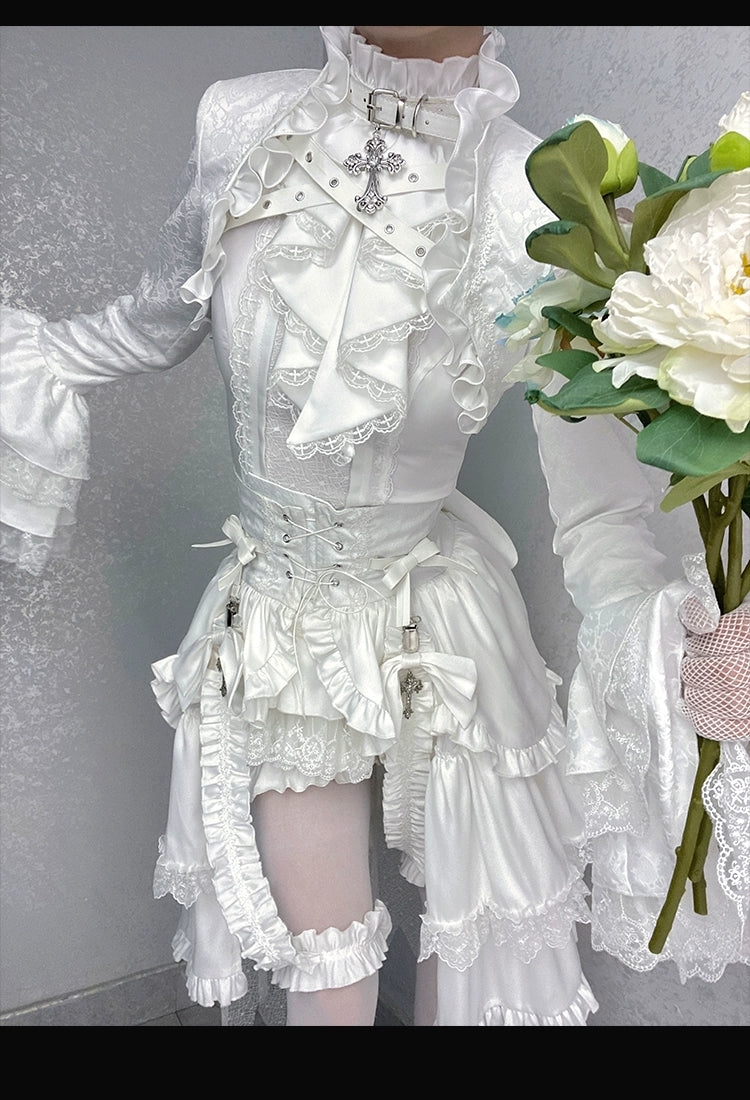 Forest Fluorescent Carps - Omega Wedding Gothic Ouji Lolita White Suit