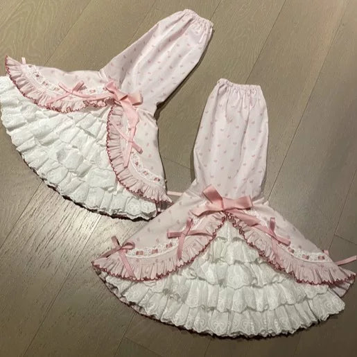 Berry Trap - Embroidered Sweet Lolita OP Dress, Polka Dot Long Detachable Sleeves Only S