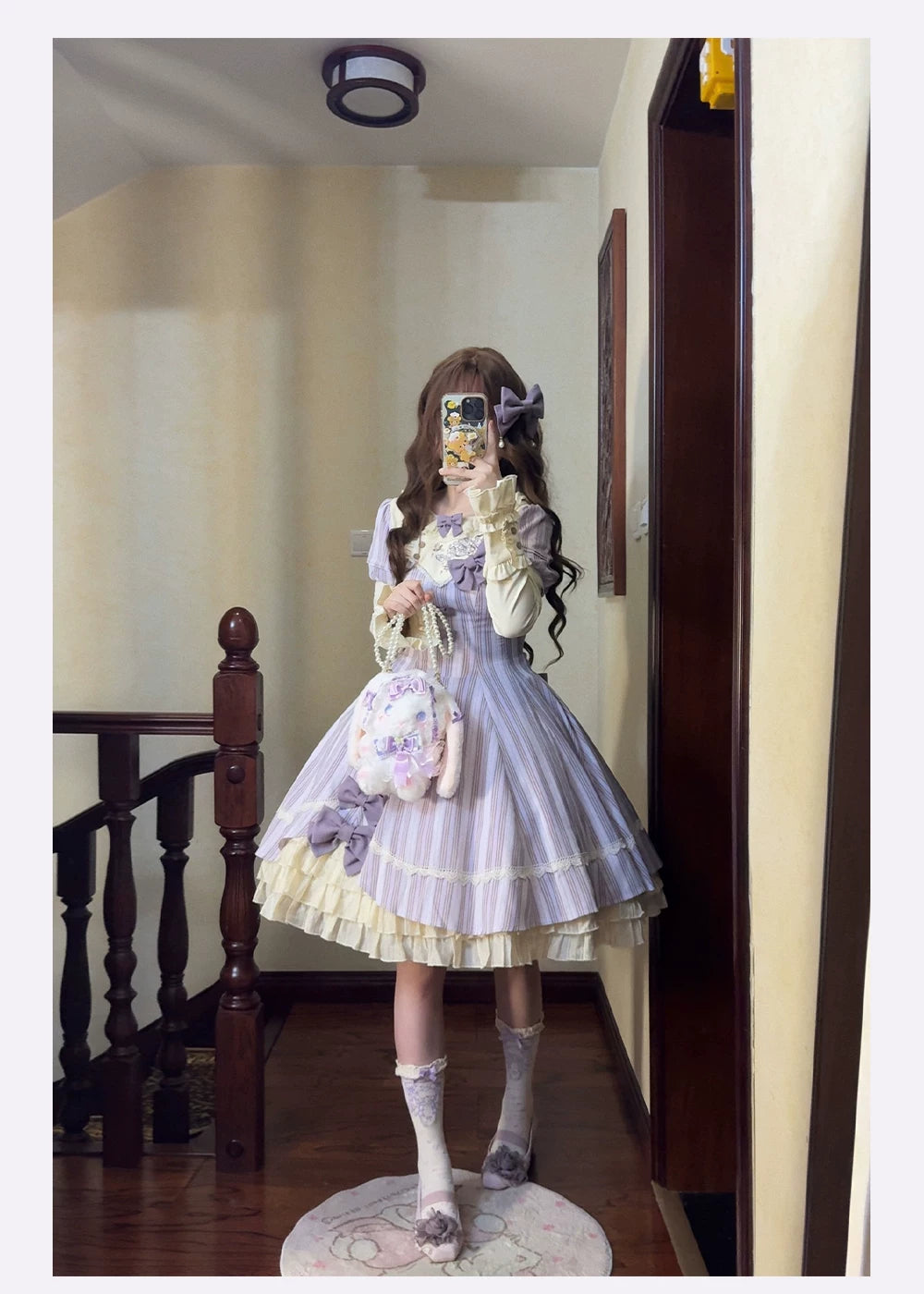 Phalaenopsis - Classic Lolita Phalaenopsis Embroidery OP, Detachable Sleeves