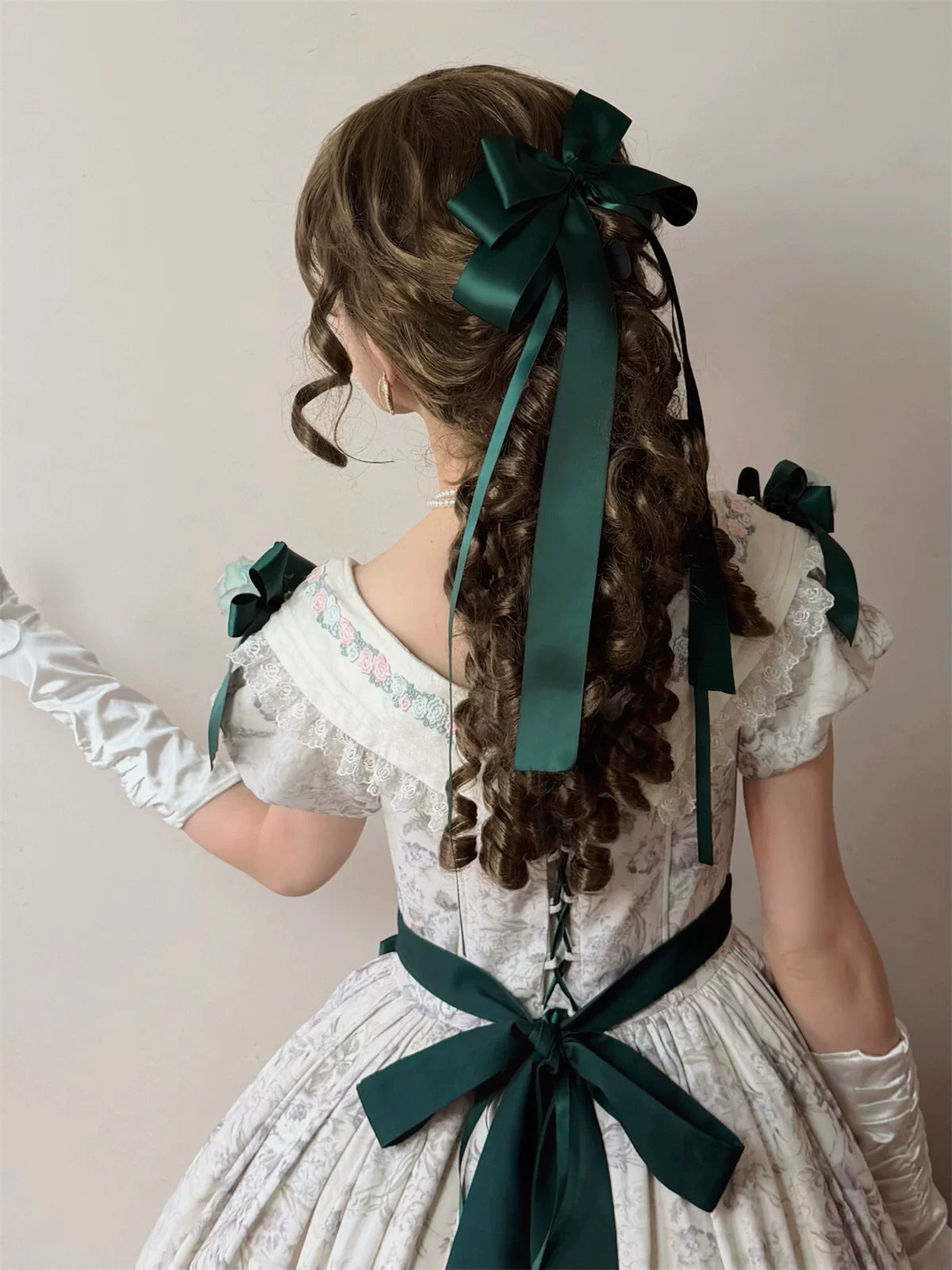 Dolota Flower Wall - Classic Lolita Floral OP Dress, Open Shoulder 44485:811149