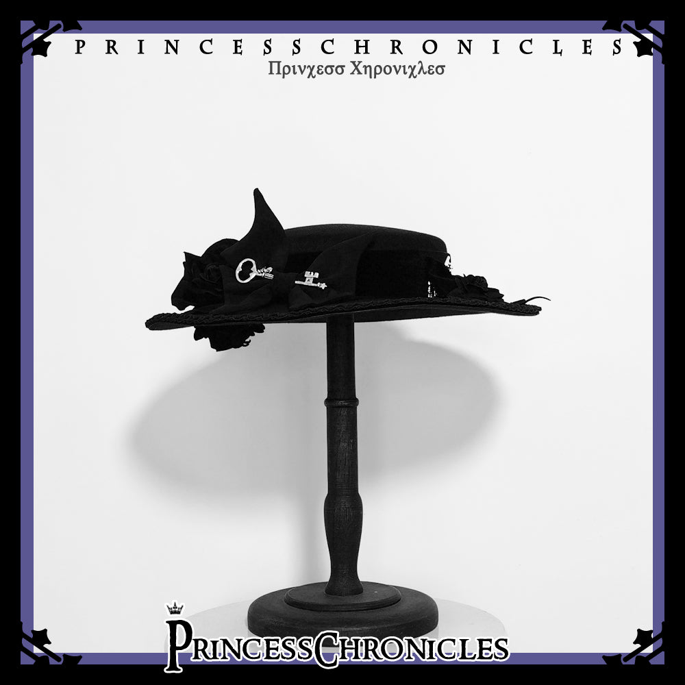Princess Chronicles - Yan Ye - Ouji Lolita Black Flat Hat Flat-hat