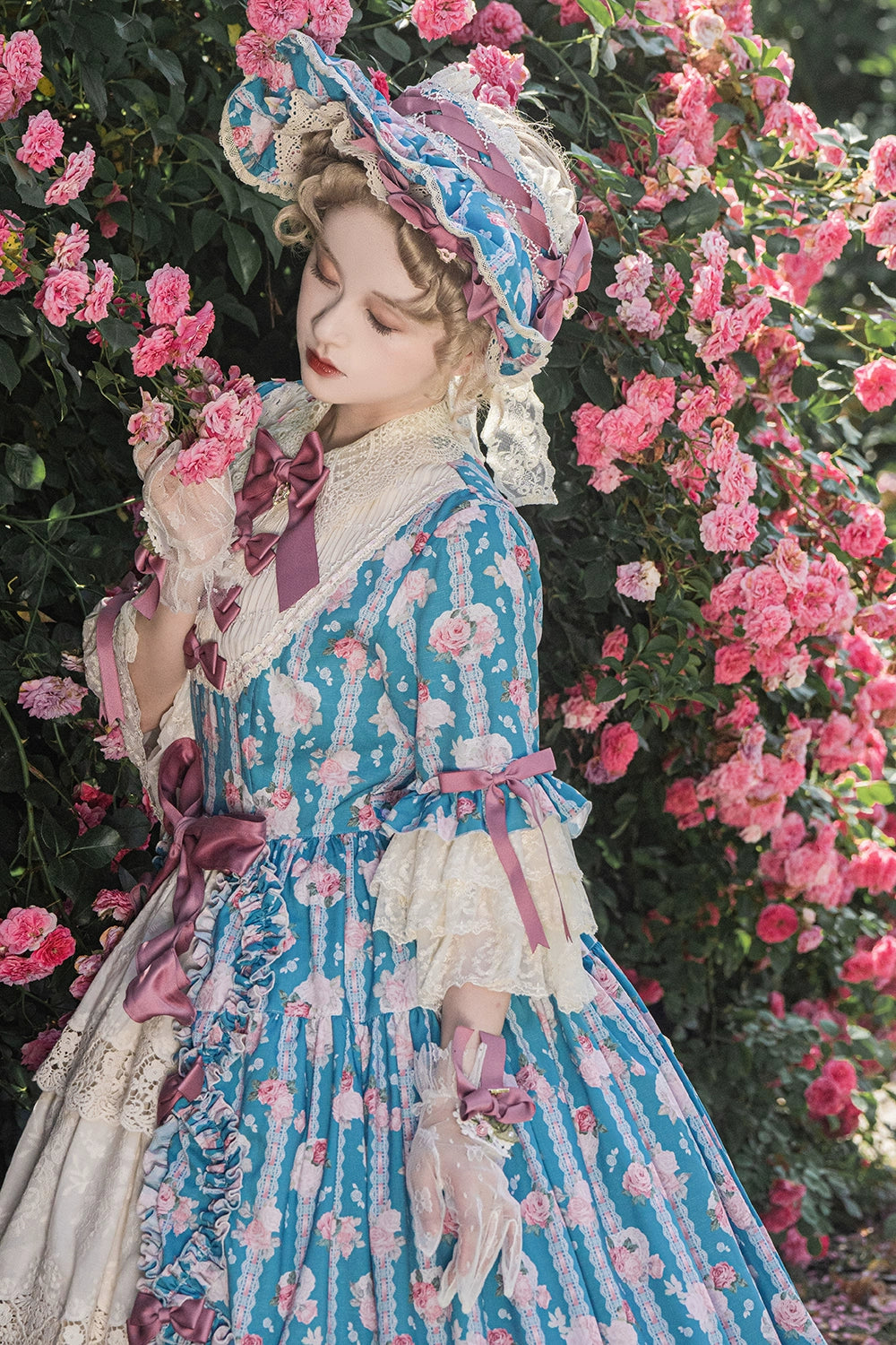 Miss Point~Lilyka Garden~Classic Lolita OP Dress Set Elegant Floral Wall Princess Sleeve 38832:606204
