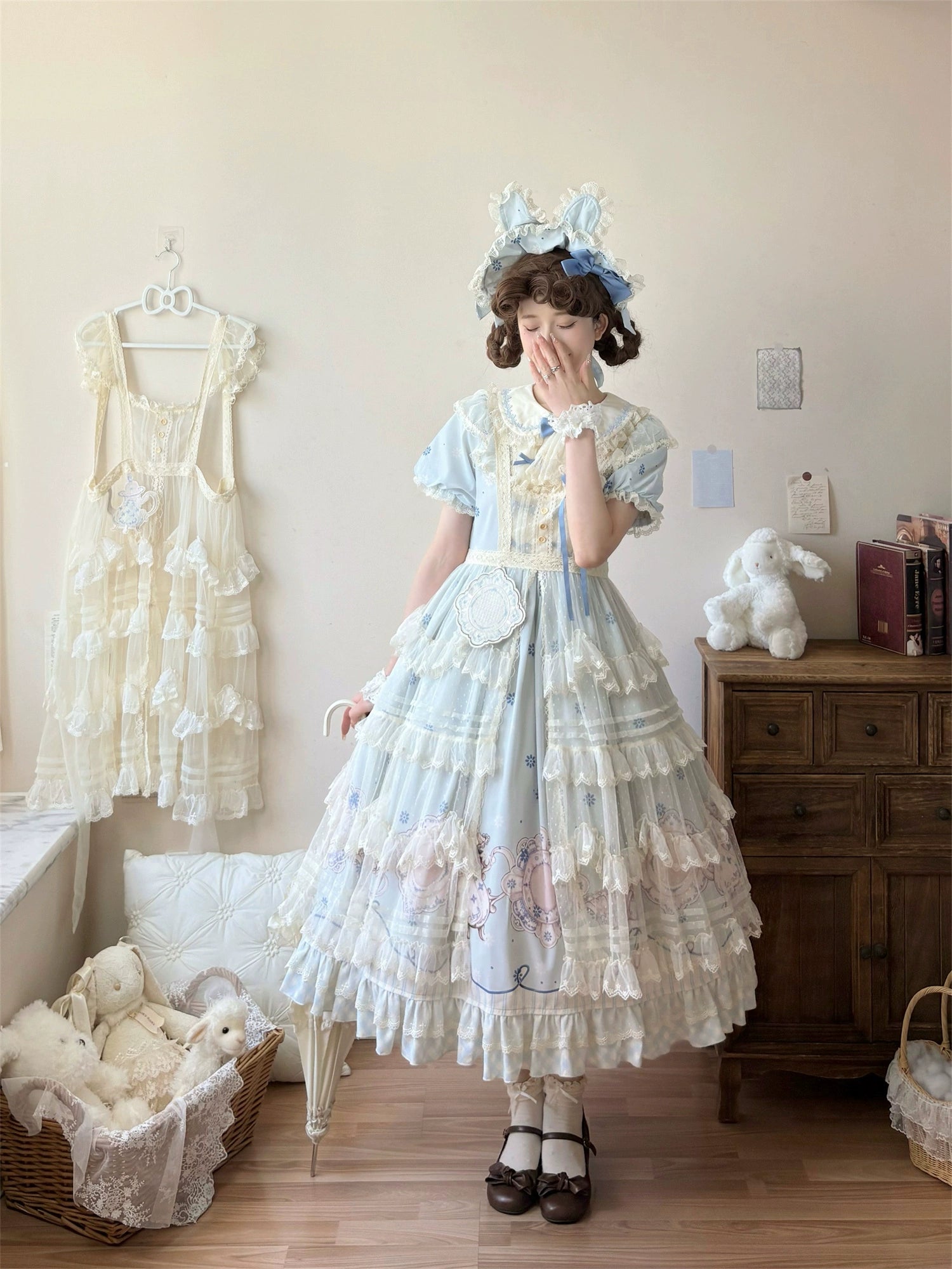 Uncle's Workshop - Veronica Spring Tea - Plate Printed Sweet Lolita Dress