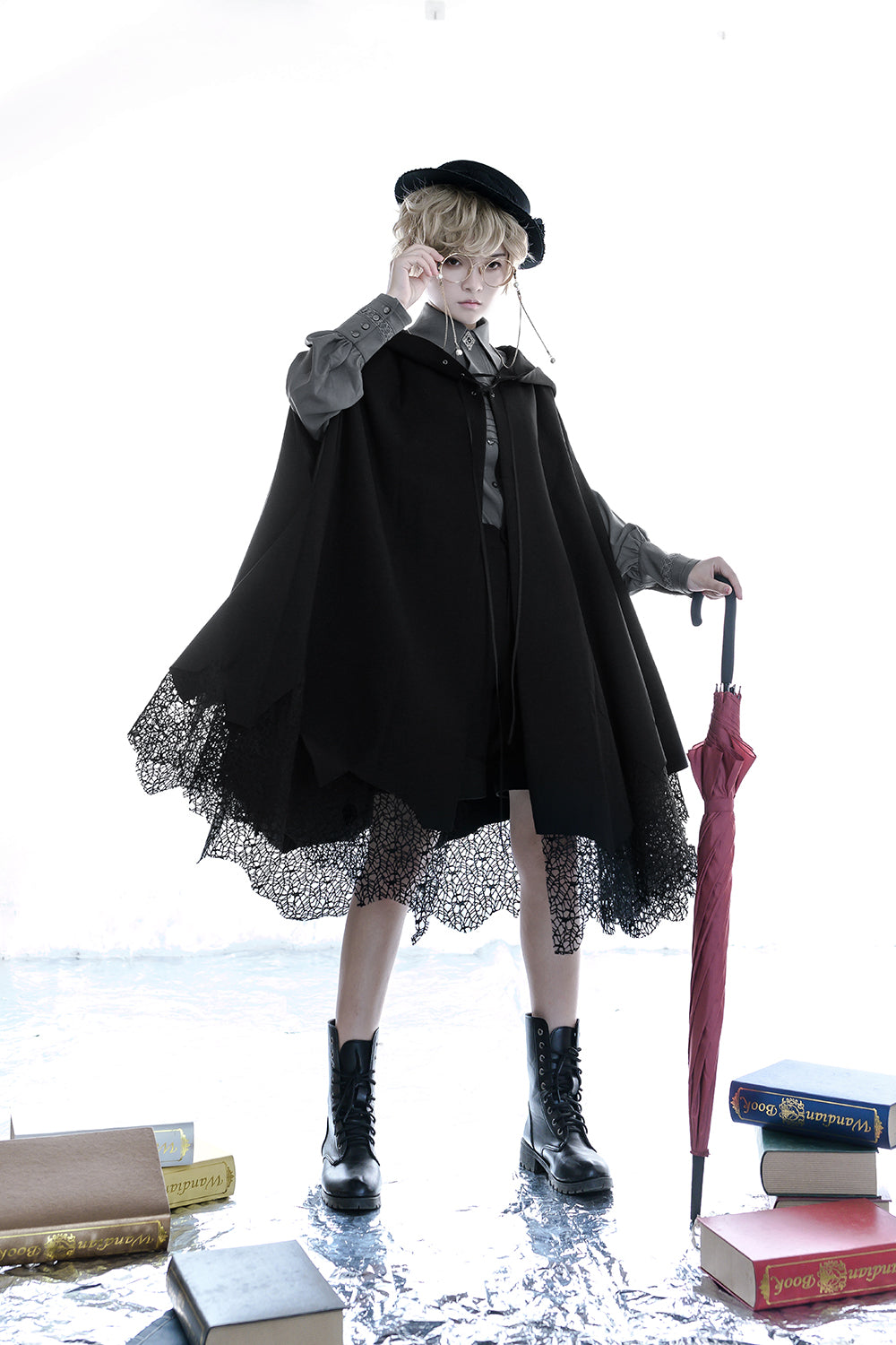 Princess Chronicles - Black and Blue - Retro Ouji Lolita Shirt 4420:234244