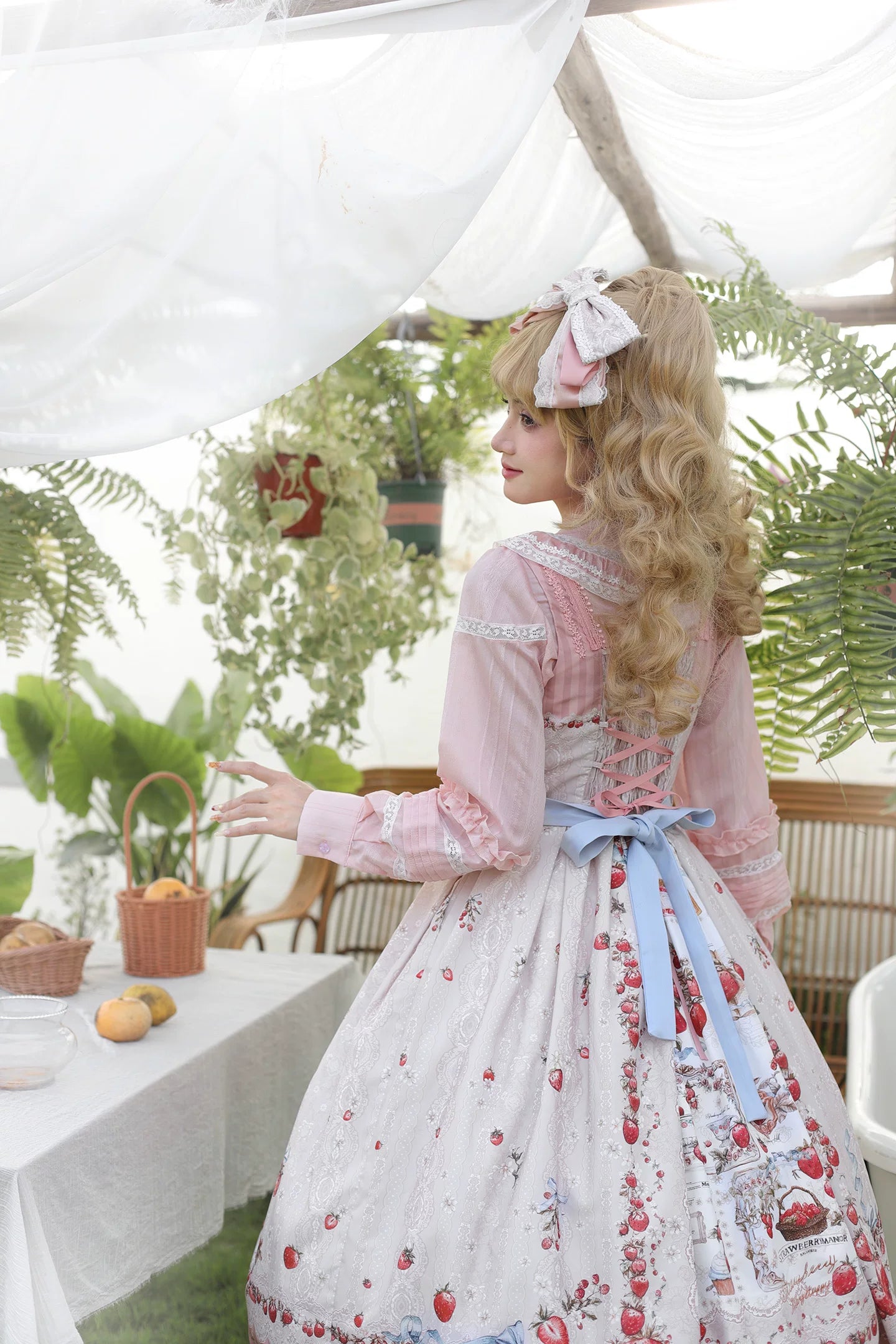 Strawberry Manor - Printed Sweet Lolita JSK Dress, Box Pleats 45025:832945