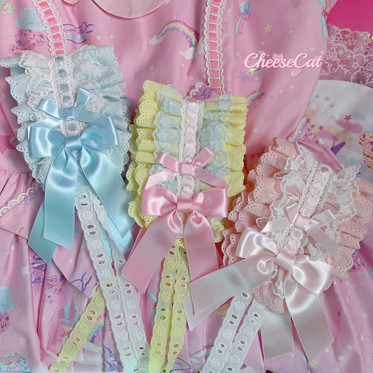 Cheese Cat - Sweet Lolita Headband Ribbon Bow Headbands