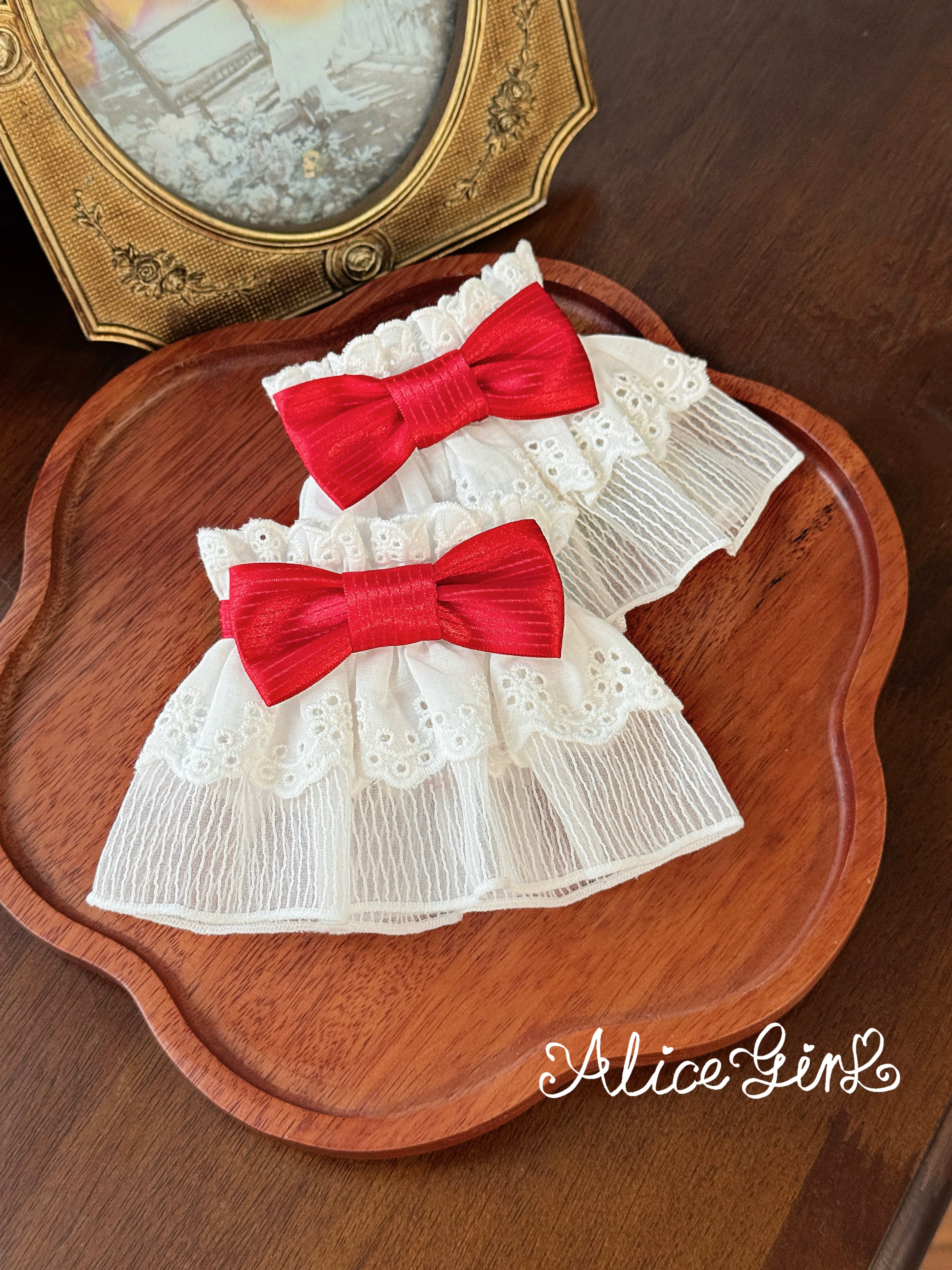 Alice Girl - Old School Polka Dots - Sweet Lolita BNT & Detachable Sleeves (L M S XL XS XXL / Burgundy) 43700:783617