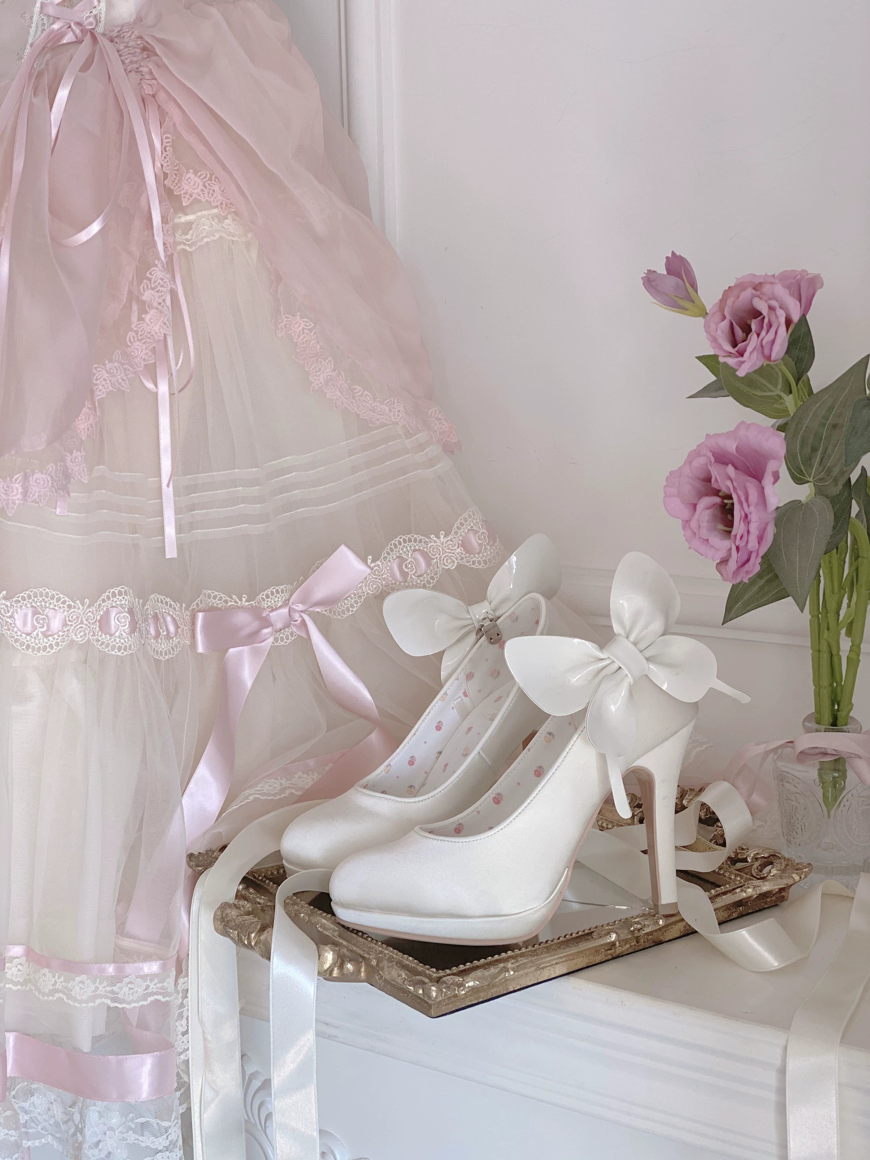 Pure Tea For Dream~Butterfly Specimen~Ballet Style Lolita Shoes Elegant Platform Lolita Heels 40134:650328