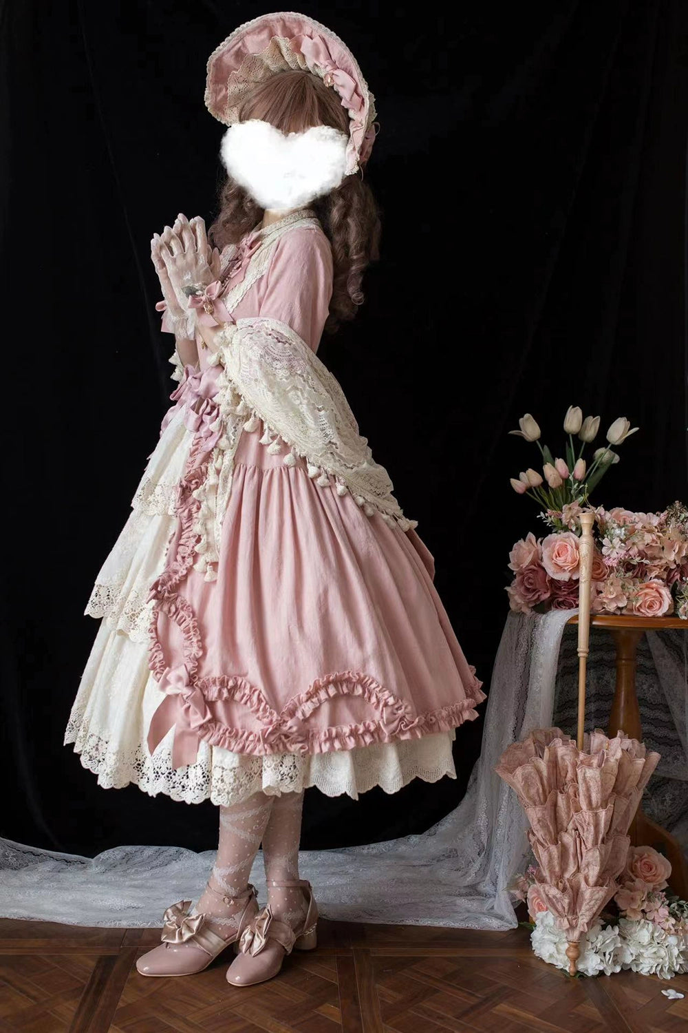 Miss Point~Lilyka Garden~Classic Lolita OP Dress Set Elegant Floral Wall Princess Sleeve 38832:606400
