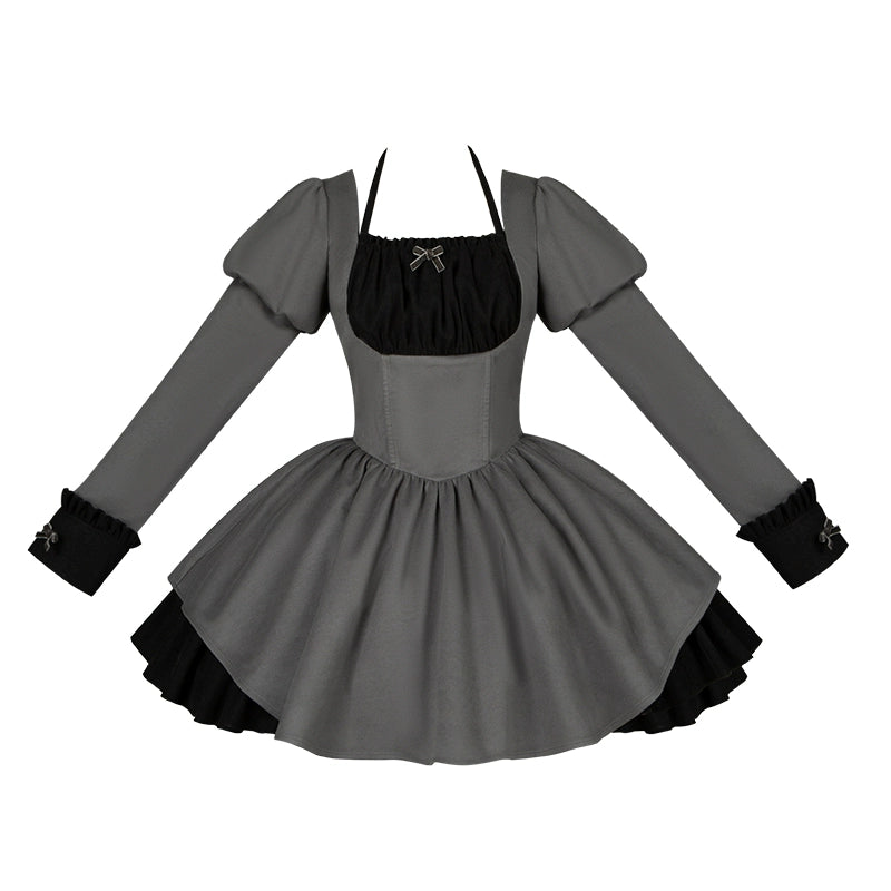 With PUJI - Suki - Maid Lolita OP Set, Detachable Apron, Juliet Sleeve (L M S) 44273:802688