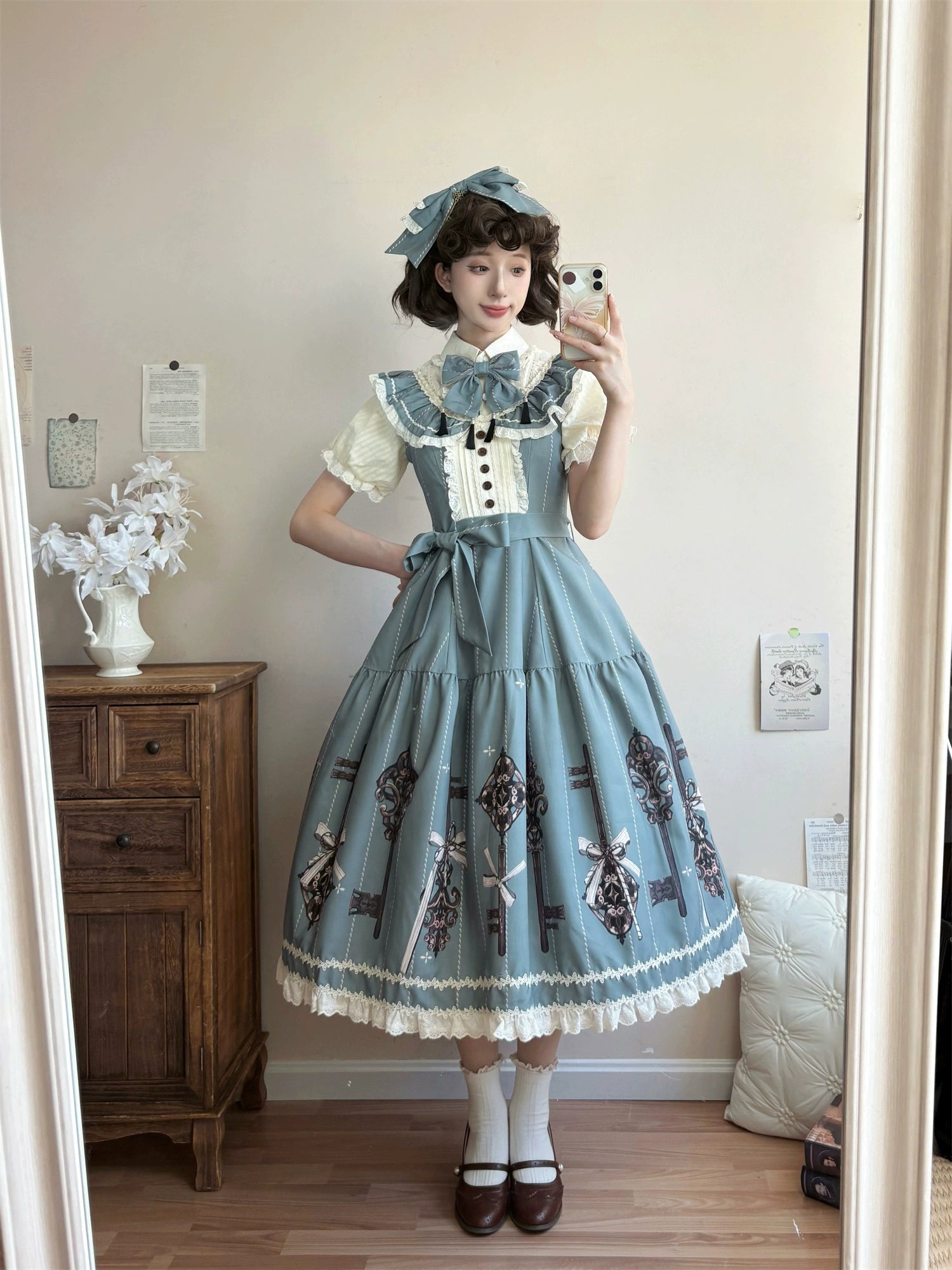 Uncle's Workshop - Secret Key - Classic Lolita Dress Suit, Key Print 43925:790960