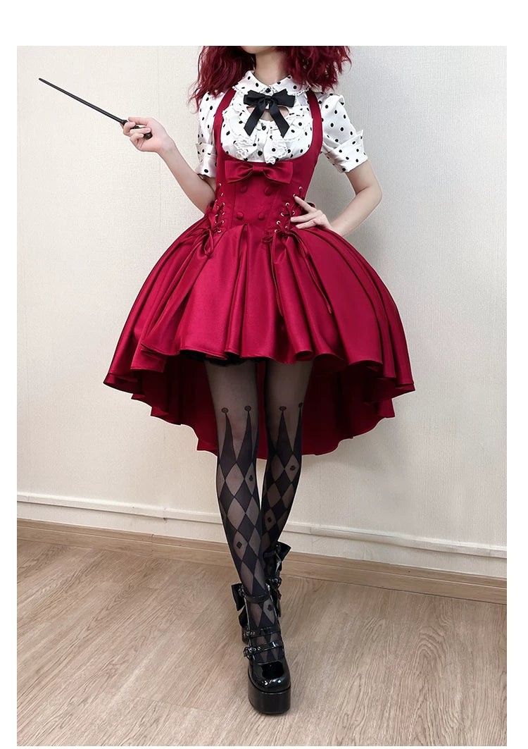 Dalmatian - Gothic Lolita Bust-supporting JSK Dress, High-low Hem 45605:854969