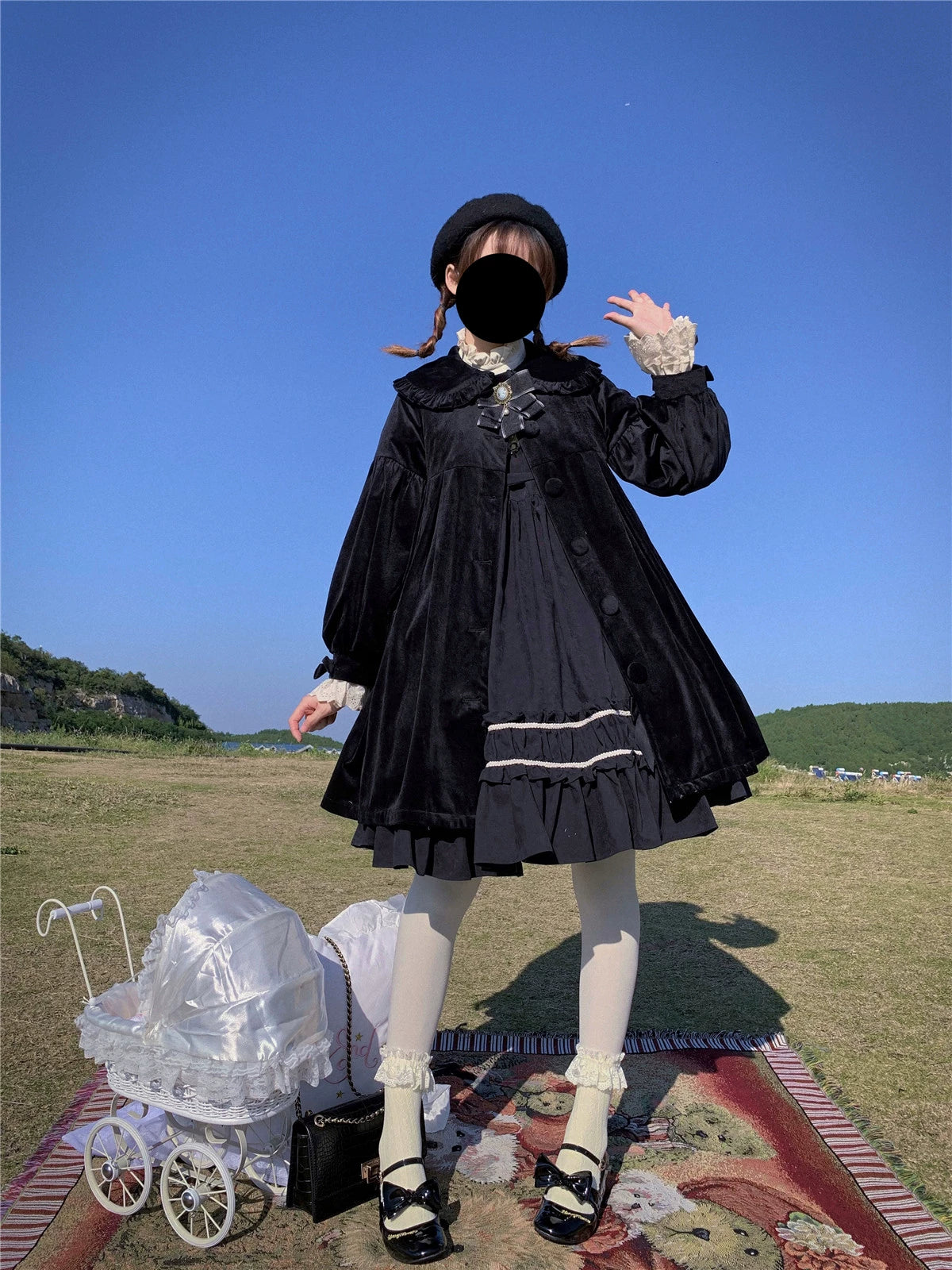 Dark Star Island~Winter Lolita Cape Velvet Antique Lolita Coat 32870:394866