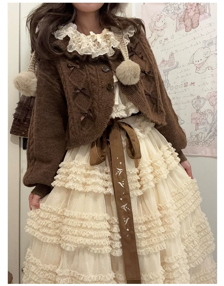 Napoleon Pastry - Sweet Lolita Cardigan, Detachable Bows