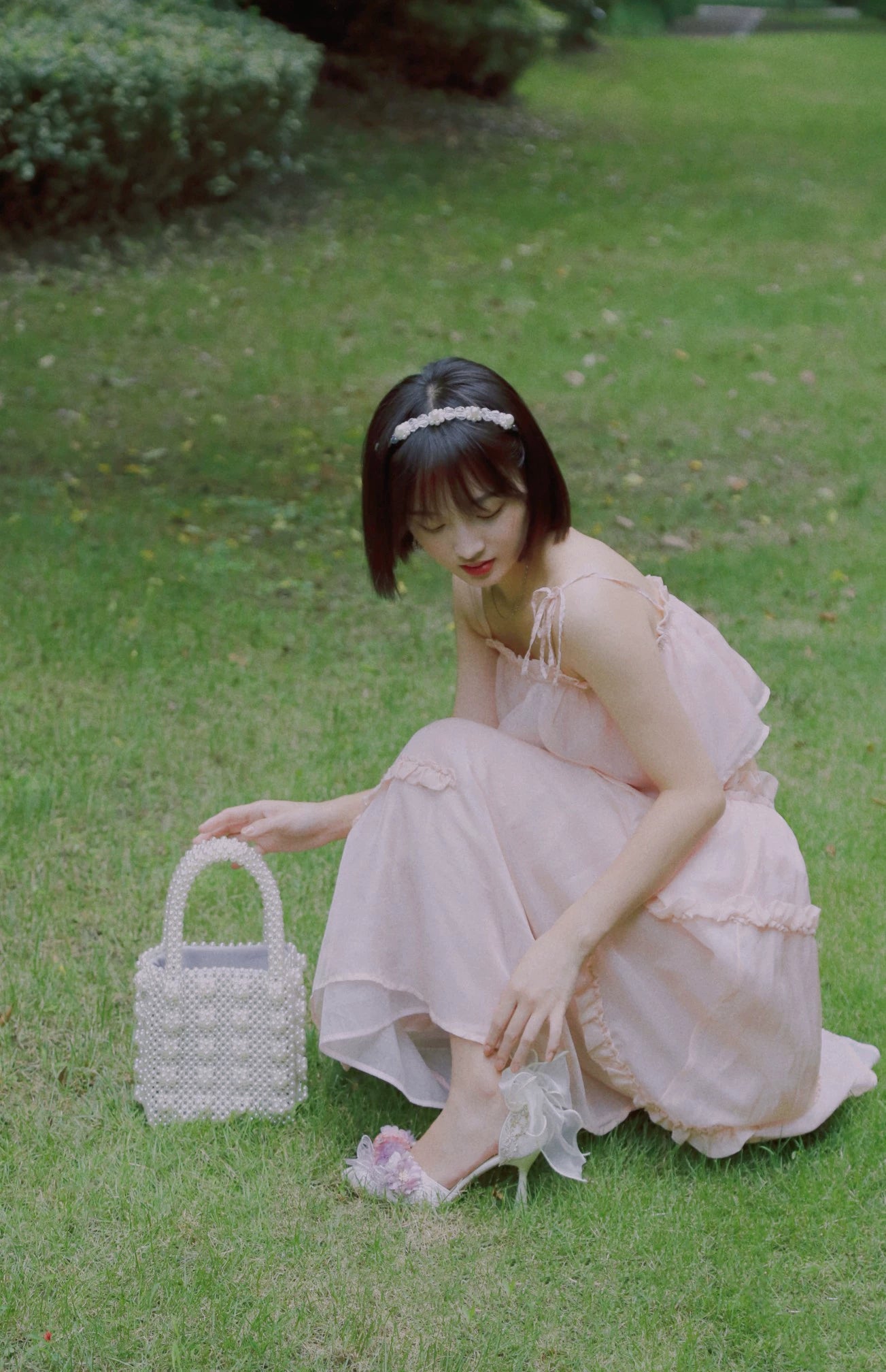 Sky Rabbit - Hanami Season - Wedding Lolita Heel Shoes with Floral Decoration