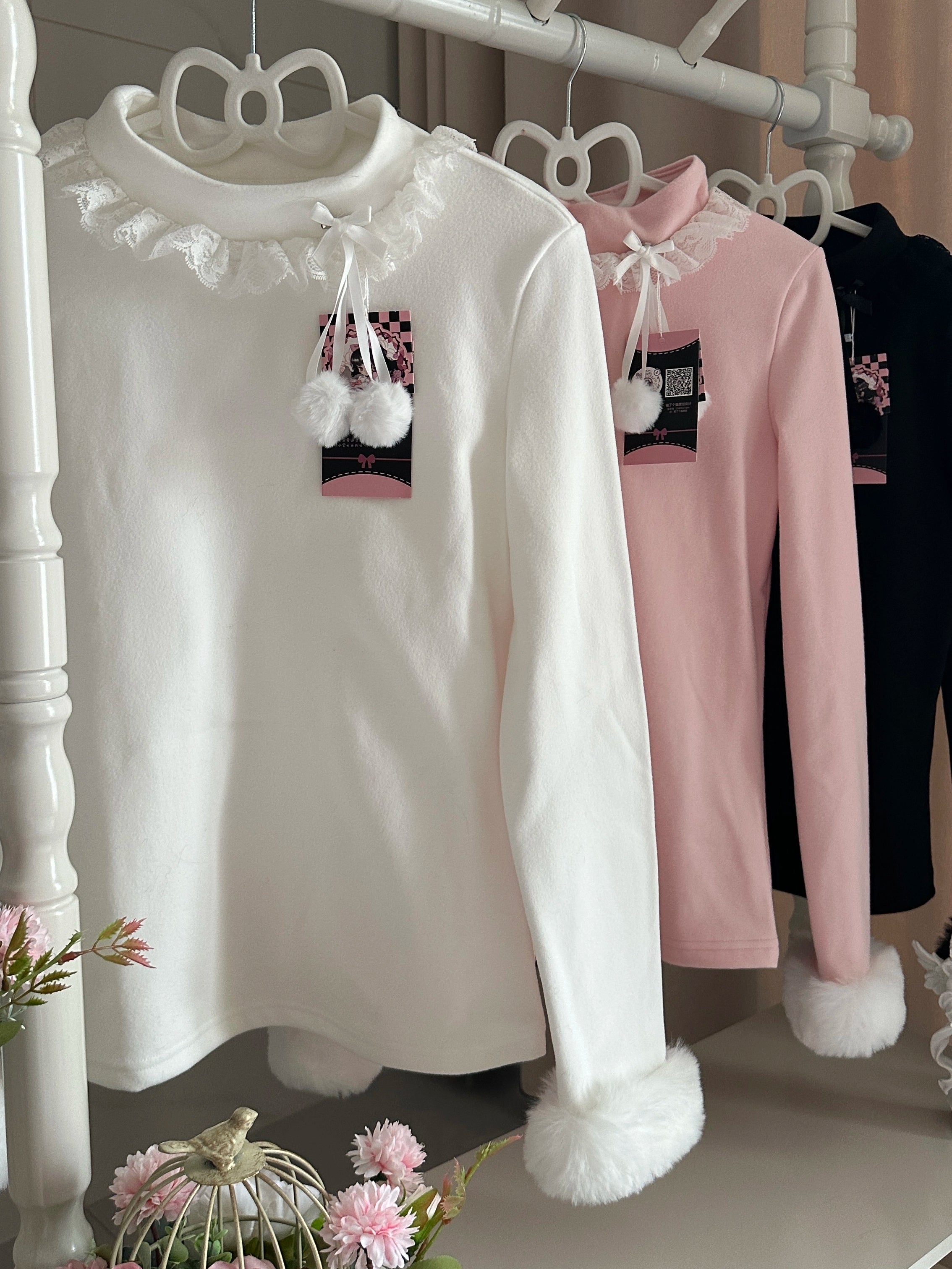 MeowMeow - Pom Pom - Kawaii Lolita Winter Innerwear, Fuzzy Cuffs 44046:793653