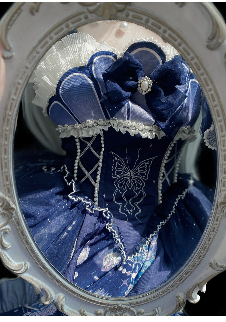 YingLuoFu~Original Elegant Lolita Blue Lolita JSK 20110:281436