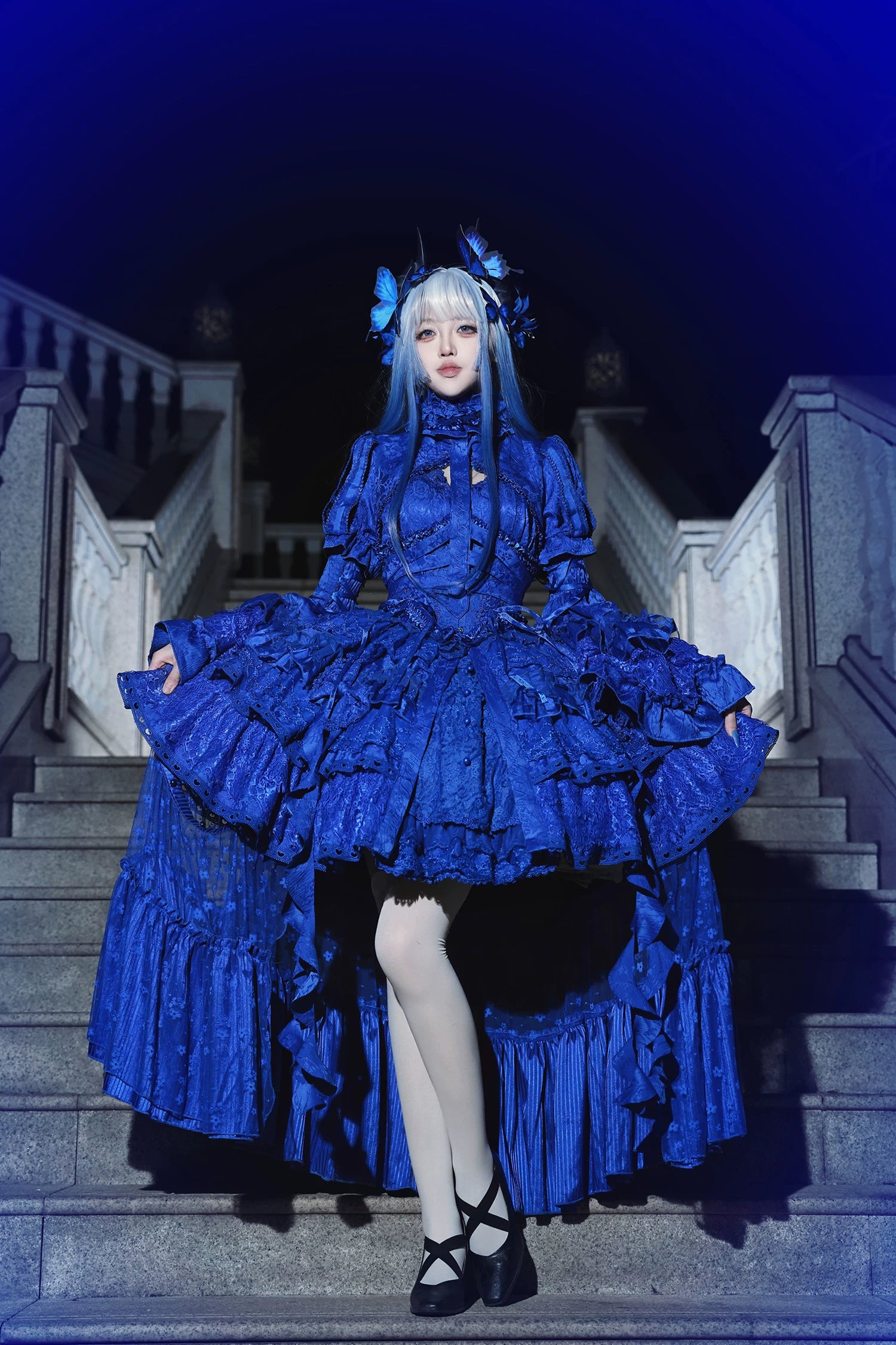 Caliburn - Gothic Lolita JSK Dress, Bolero Set with Detachable Sleeves