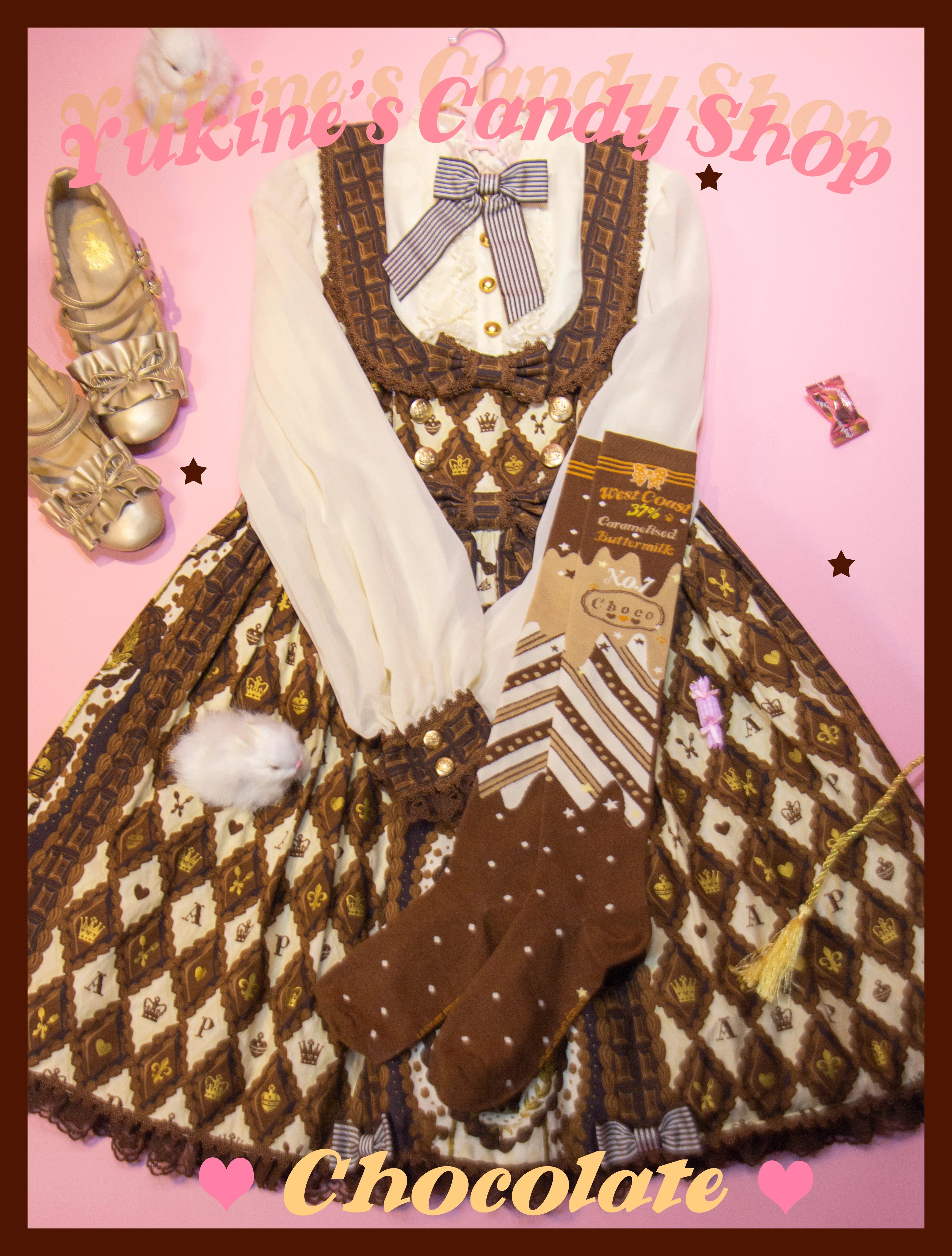 Yukines Box~Kawaii Lolita Chocolate Color Cotton Socks 22190:323646