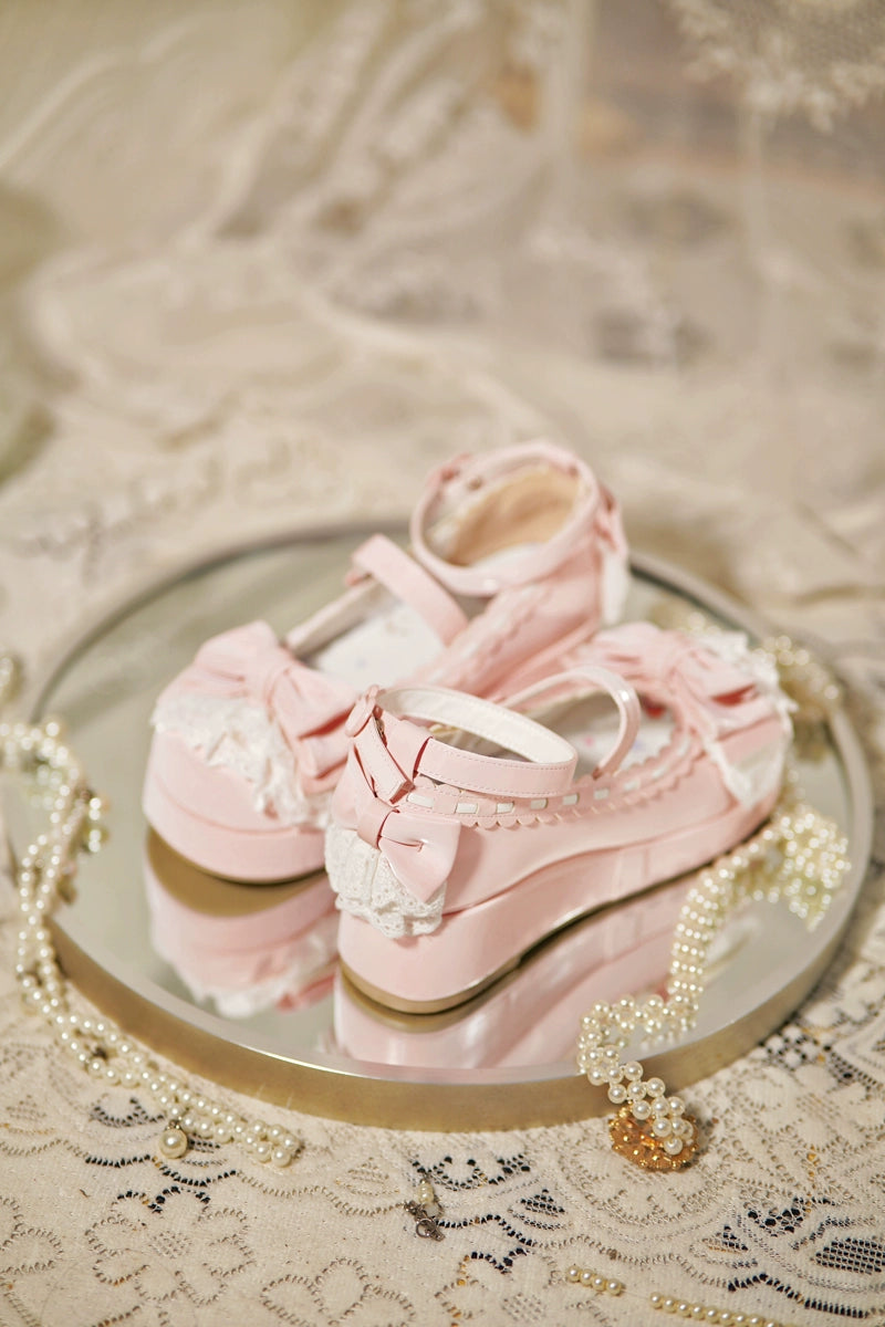 Jiujiu Lolita - Milky Puff - Sweet Lolita Heels Shoes, Round Toe With Petite Wedge 43858:787861