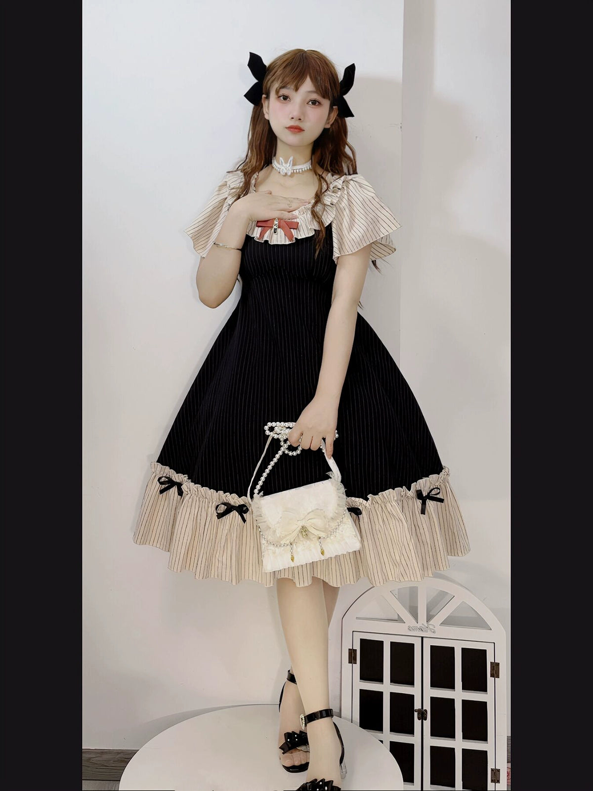 EESSILY~Cotton Plus Size Lolita OP Dress With Pockets & Detachable Bra Pads 43277:773512
