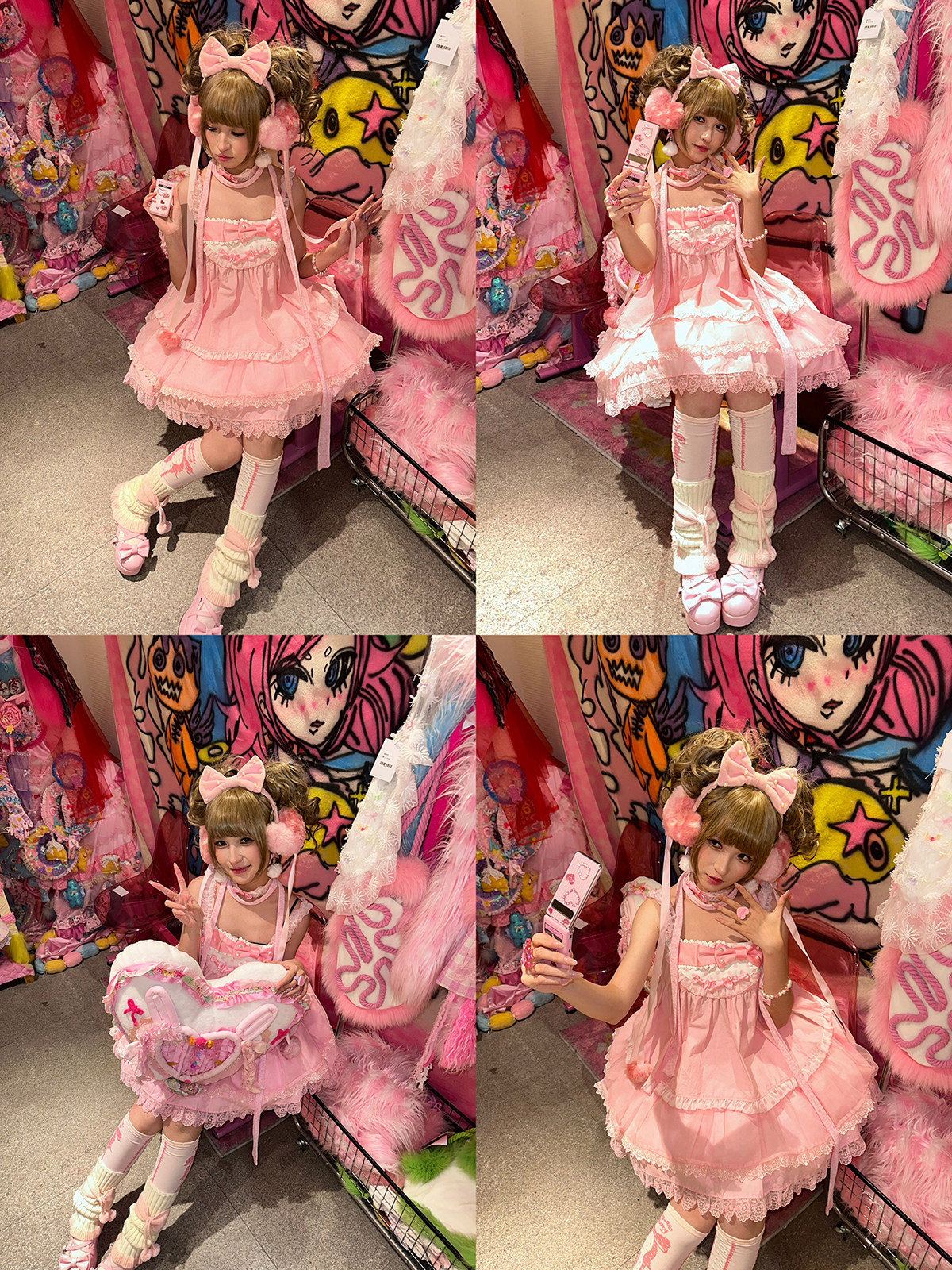 Candy Cottage - Old School Lolita Polka Dot Dress & Top Skirt Set 45522:851859