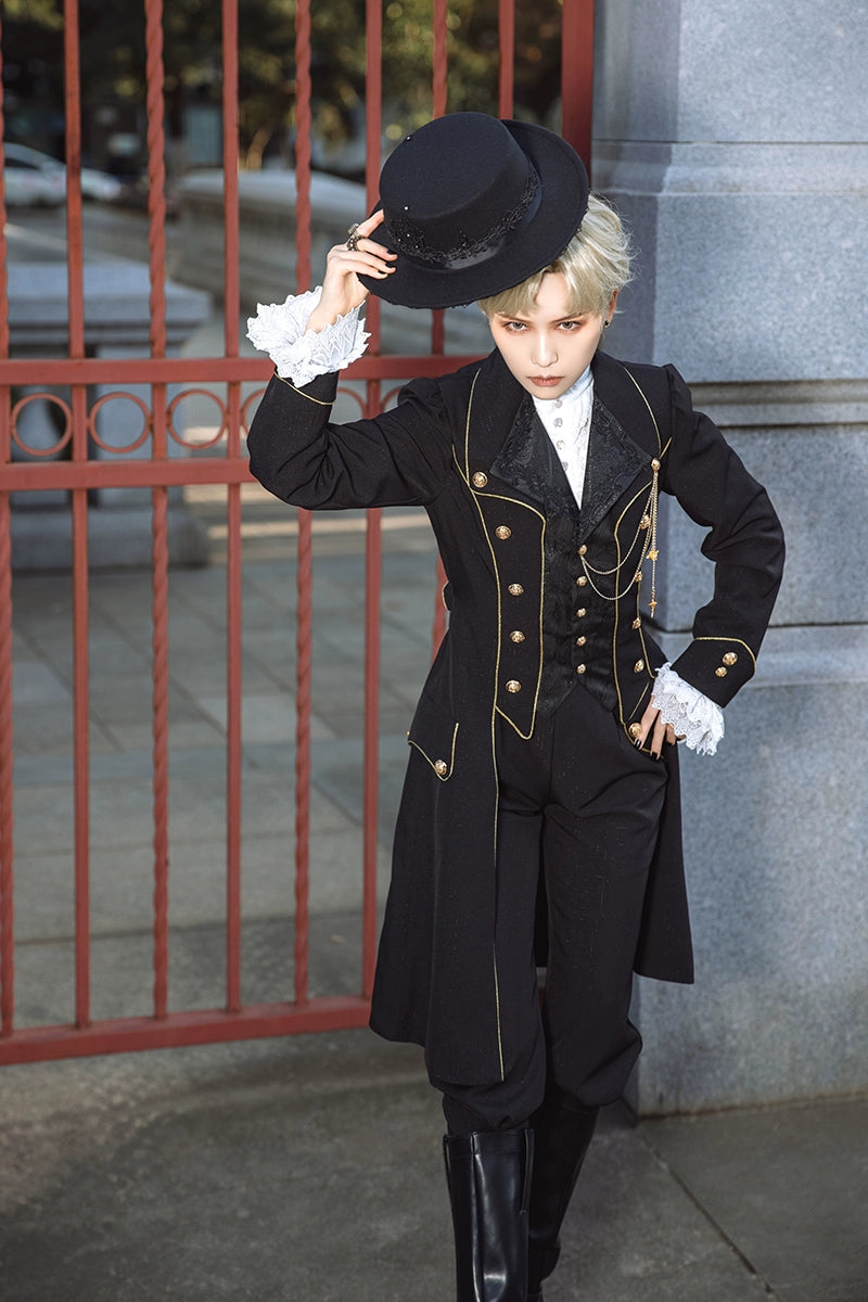 Immortal Thorn~Forever Rose~Ouji Lolita Coat Prince Handsome Wind Coat 4396:415788