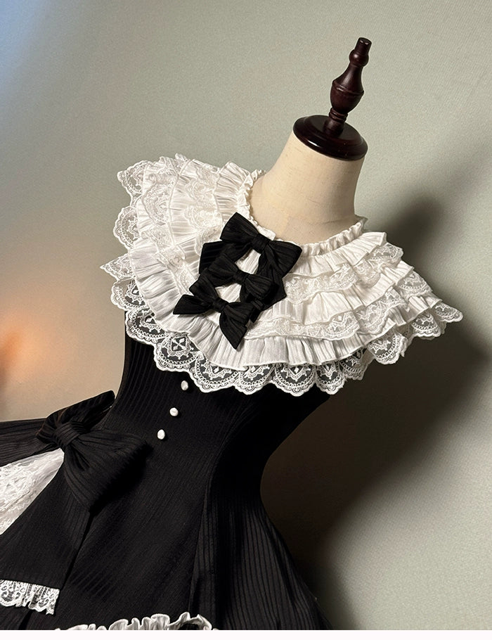 Alice Girl - Arrogant Miss - Sweet Lolita Jumper Dress with Tiered Lace Dress 41484:699462