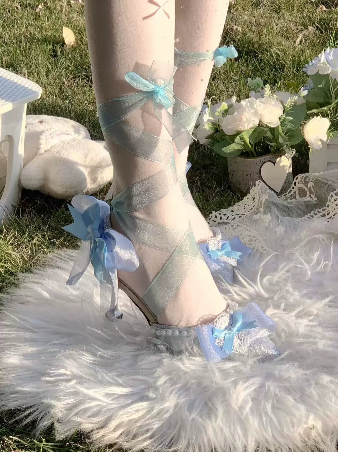 Soft Sheer Dance - Sweet Lolita Heel Shoes, Sheer Straps (35 36 37 38 39 40 41 42) 44911:827608