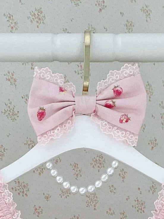 Pink Jade Strawberry - Sweet Lolita Strawberry Print JSK & OP Dress with Lace (2XL L M S XL) 45278:845310