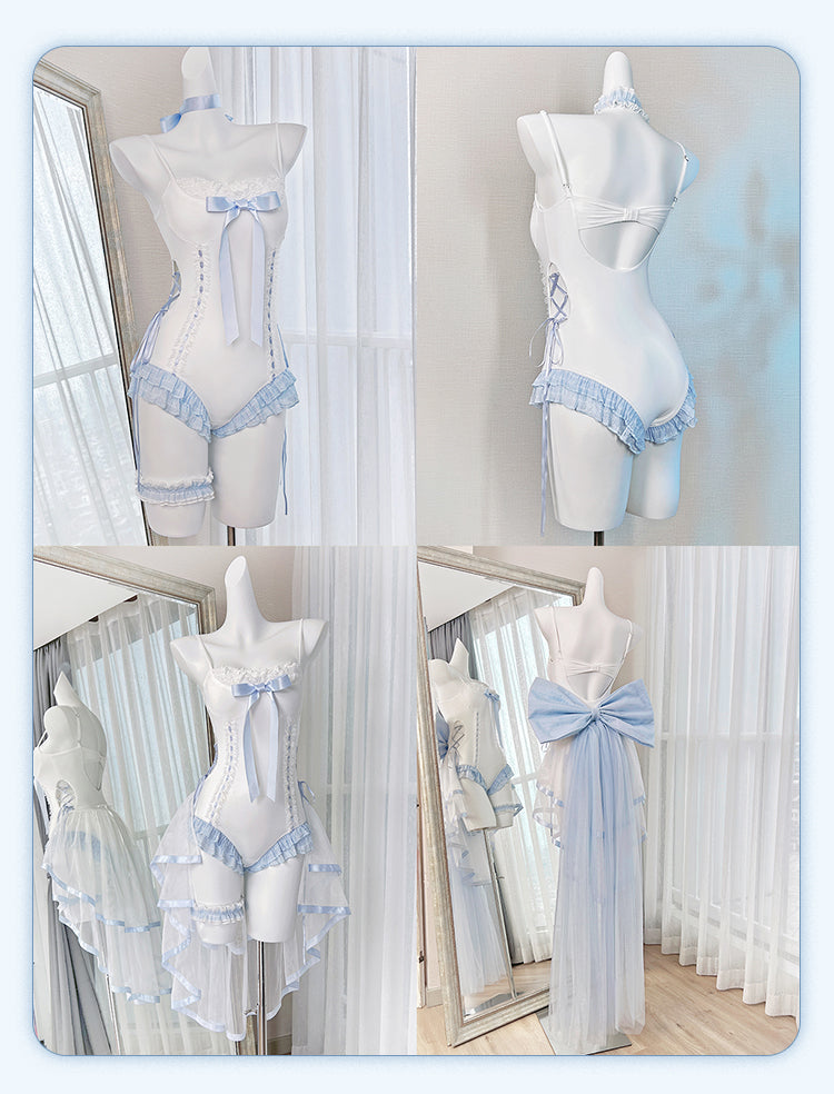Tan Tuan - Water Melody - Lolita Inspired Swim Suits with Hollow-out Detail and Trailing 42731:751116