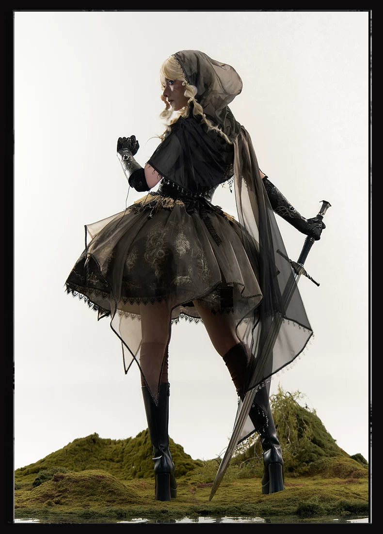 Bone Dragon - Gothic Lolita Corset JSK Dress Set with Embroidery 45654:856914