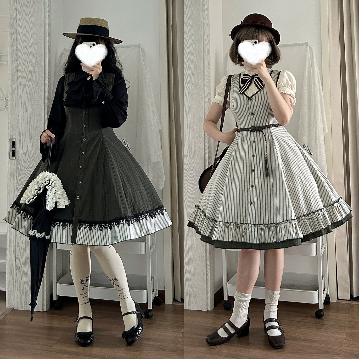 Forest Song - Artemis - Classic Lolita JSK Double Sided Lolita Dress S Short - Green Reversible JSK(with a belt)
