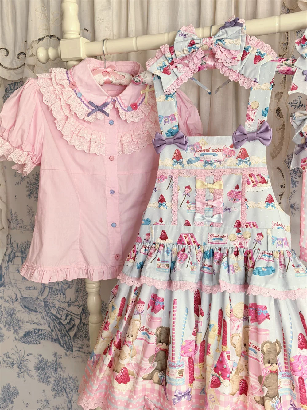 Cute More - Candy Colored Sweet Lolita Blouse, Ruffled Collar