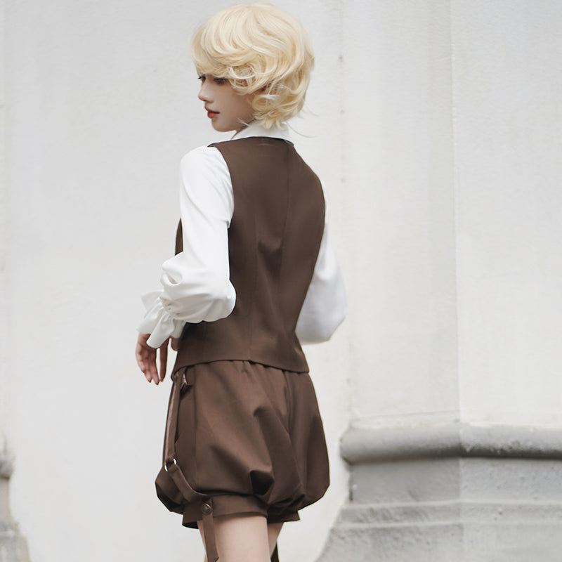 Letters from Unknown Star - Detective Rabbit Kiri - Spring Ouji Lolita Outfits Backpack Pants and Vest