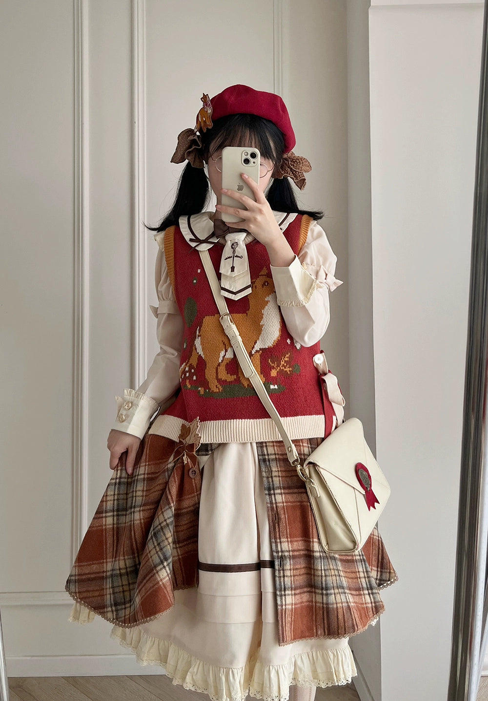 Miss Point~Fat Fox in the Forest~Kawaii Lolita Vest Customized Lolita Sweater 37100:550852