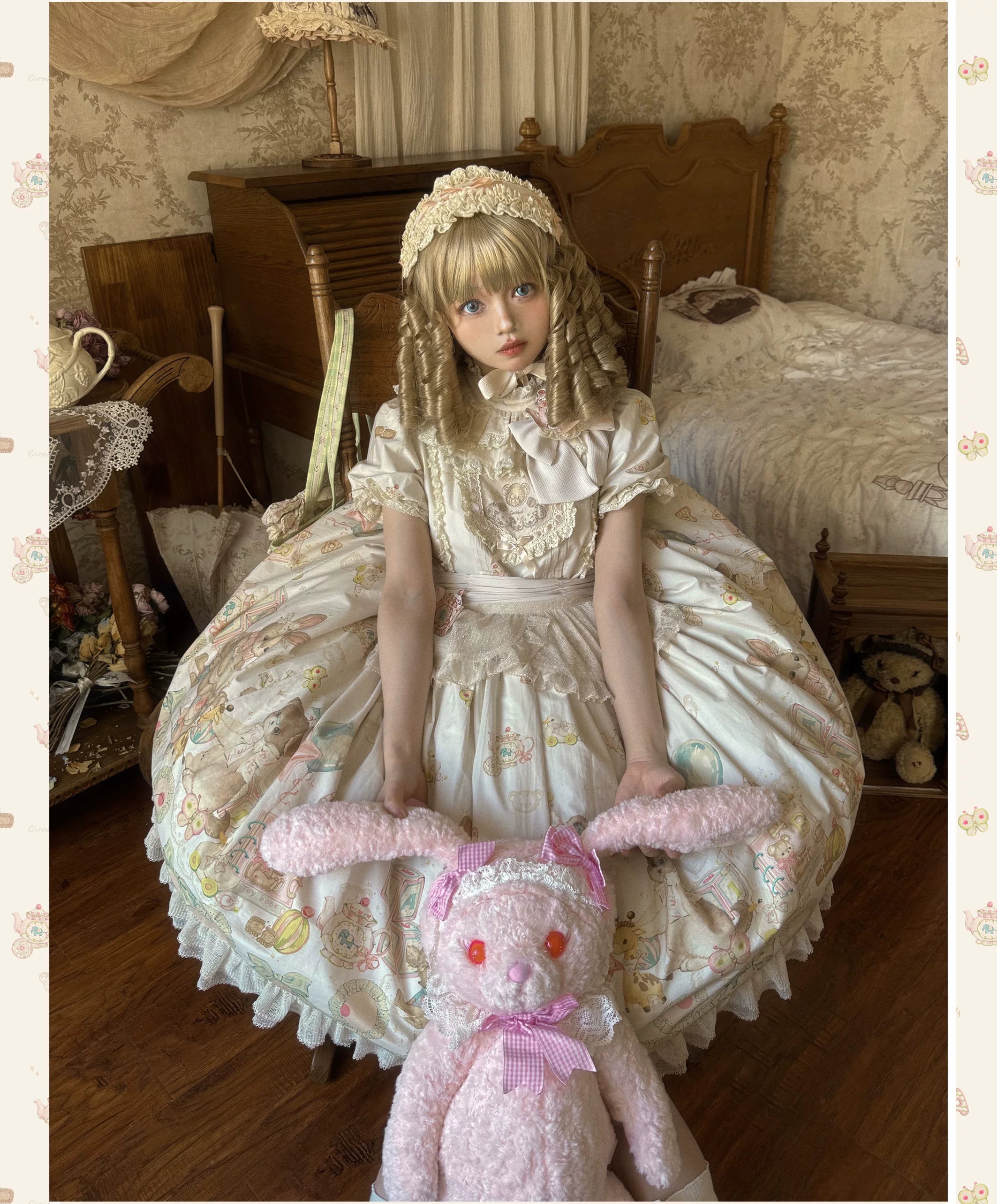 Toy Box - Doll-like Kawaii Lolita OP Dress, Toys Print 44494:812814