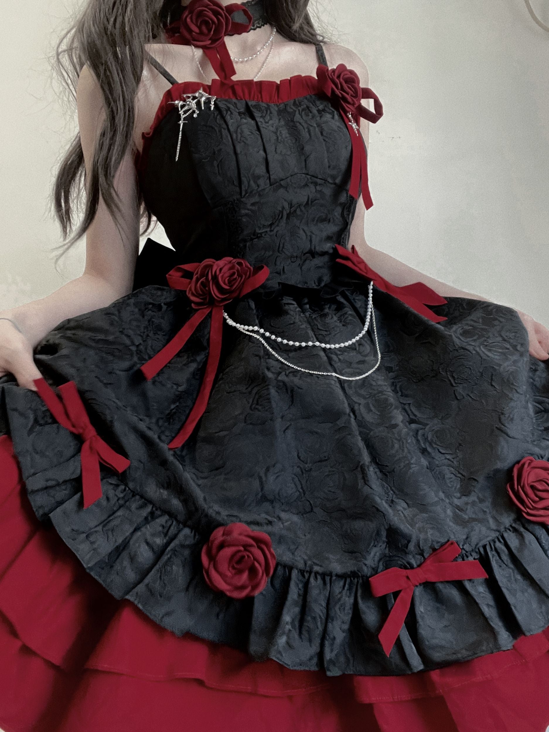 (Buyforme)Platycodon House~Romantic Contract Lolita Twin Rose Gothic JSK 19388:270842