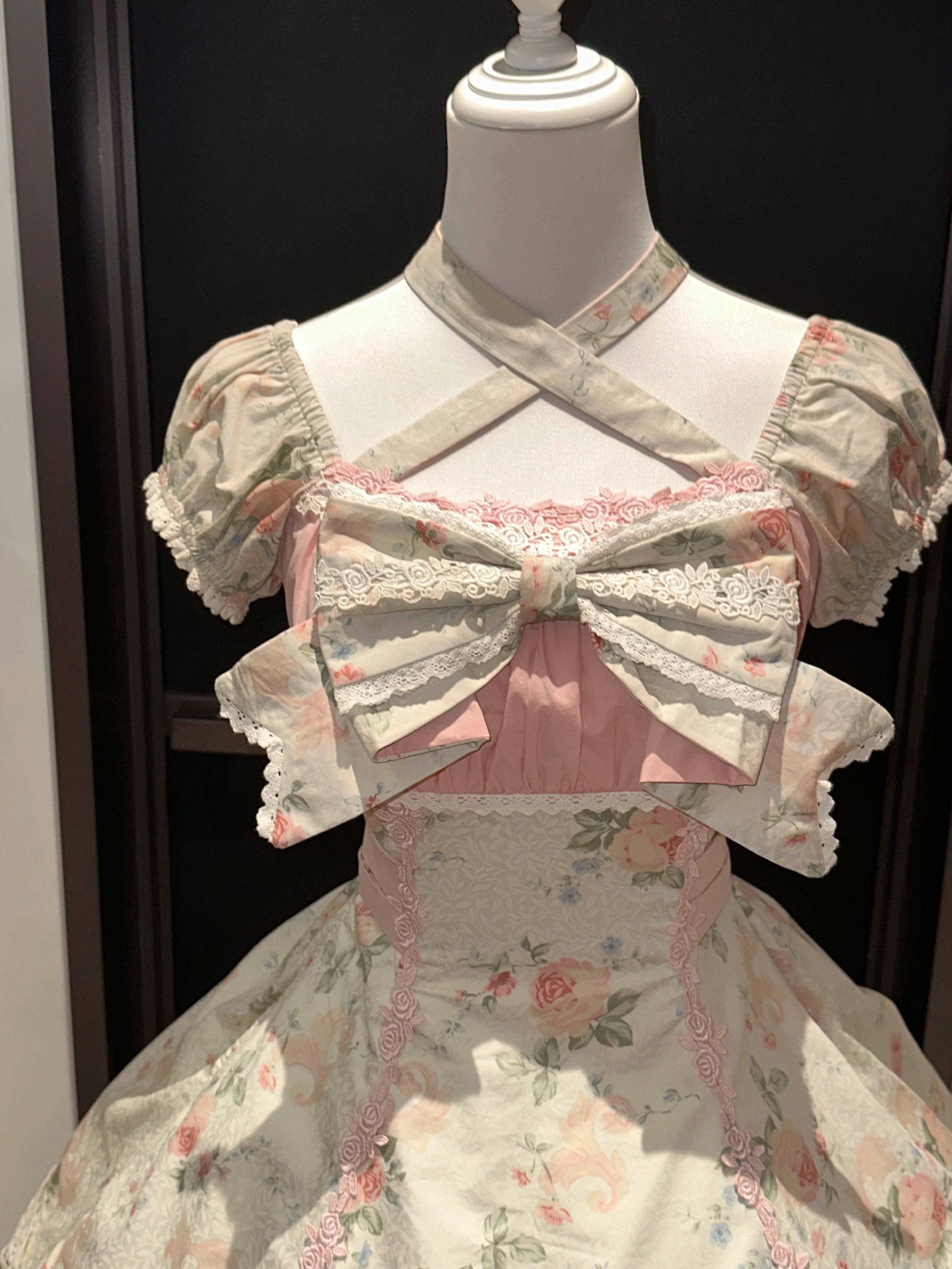 Meet Spring - Floral Printed Old School Lolita OP Dress 44915:827720