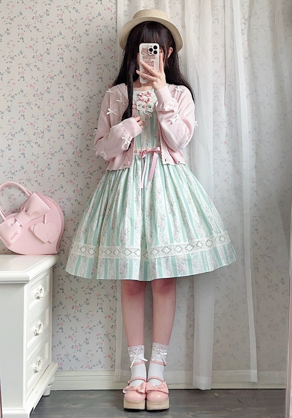 Miss Point~Customized Elegant Lolita OP Dress Cute Daily Girl Short Lolita Dress
