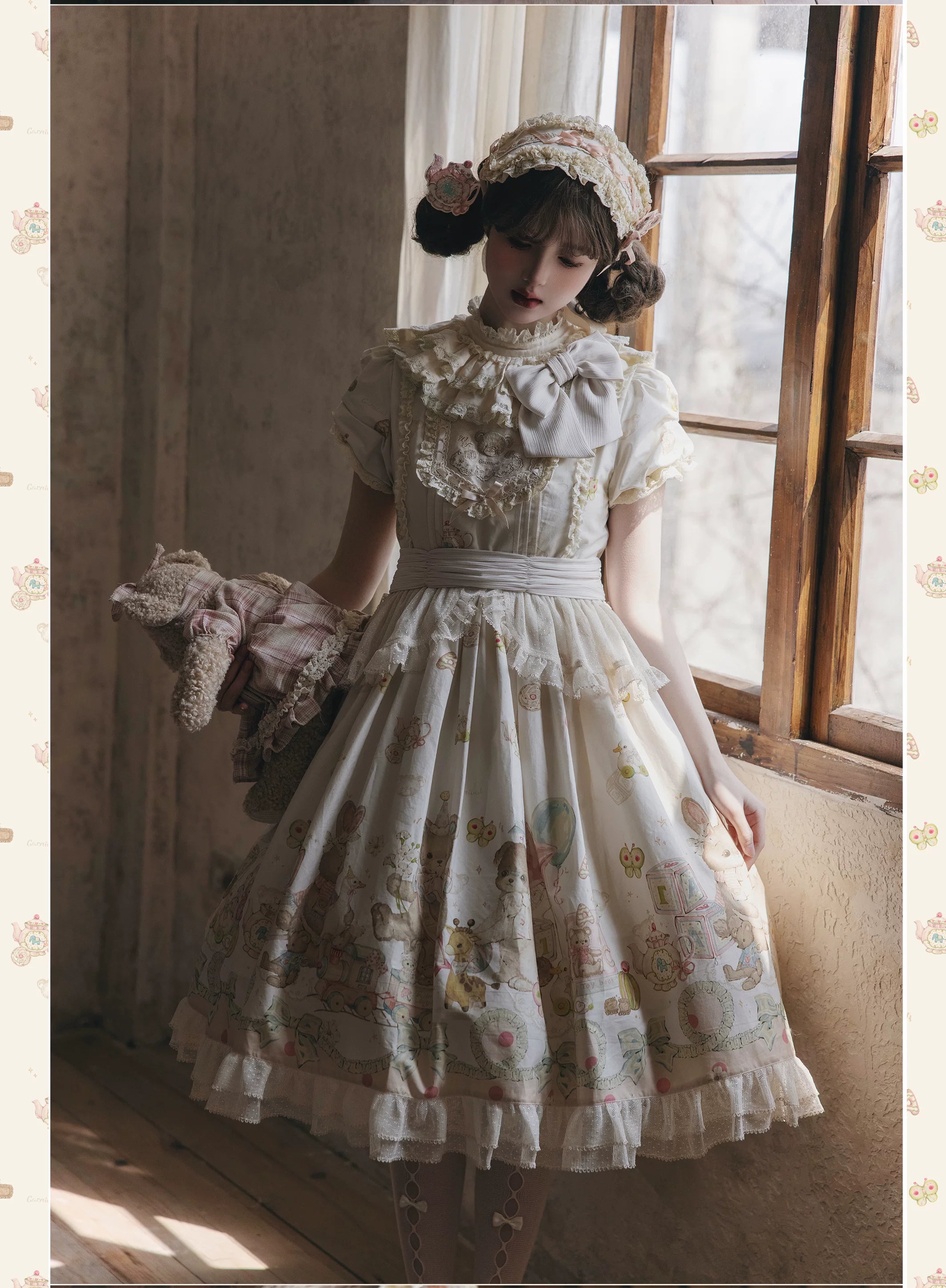 Toy Box - Doll-like Kawaii Lolita OP Dress, Toys Print 44494:812806