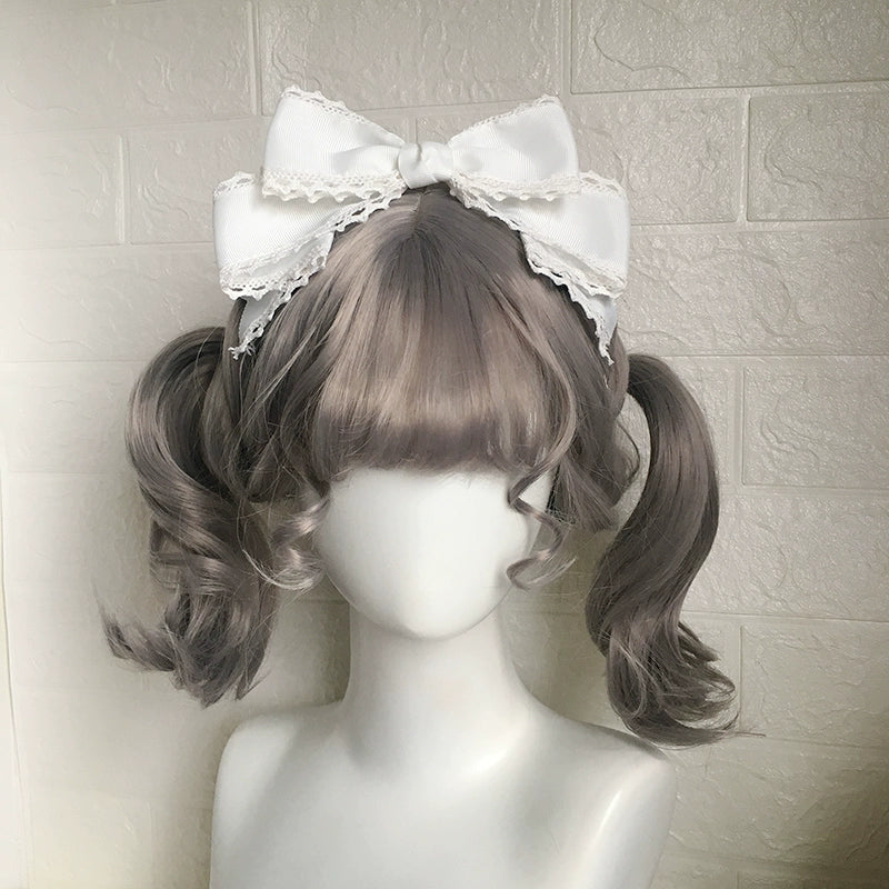 Qingyi Handmade - Sweet Lolita KC Multicolor Bow Lolita Headwear White