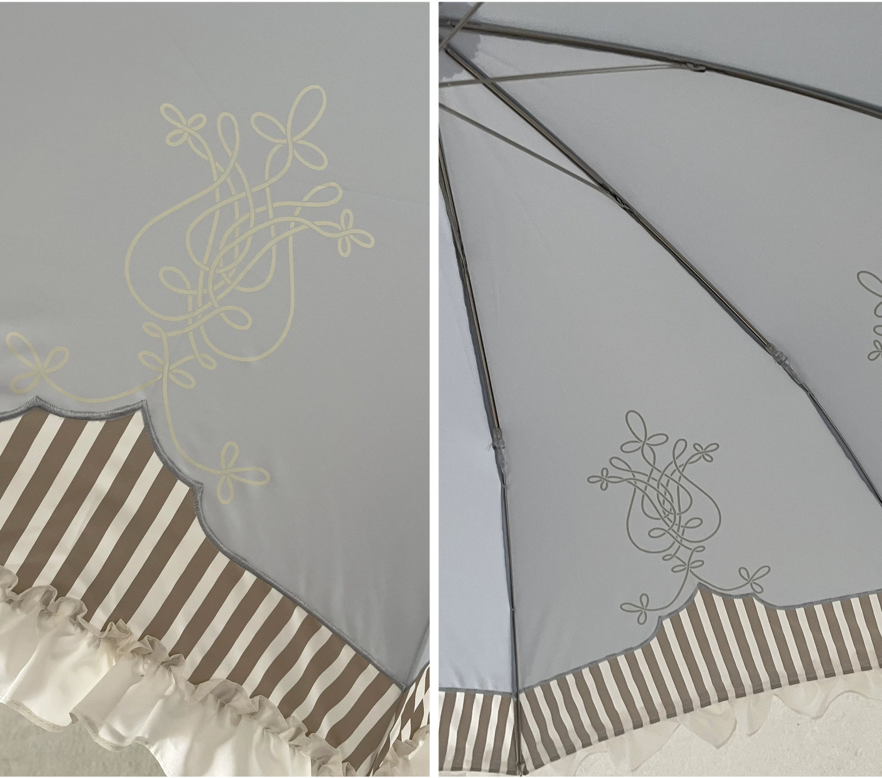 Lyre Academy - Classic Lolita 2-Fold Parasol, Lyre Print & Embroidered Trim 45679:858438