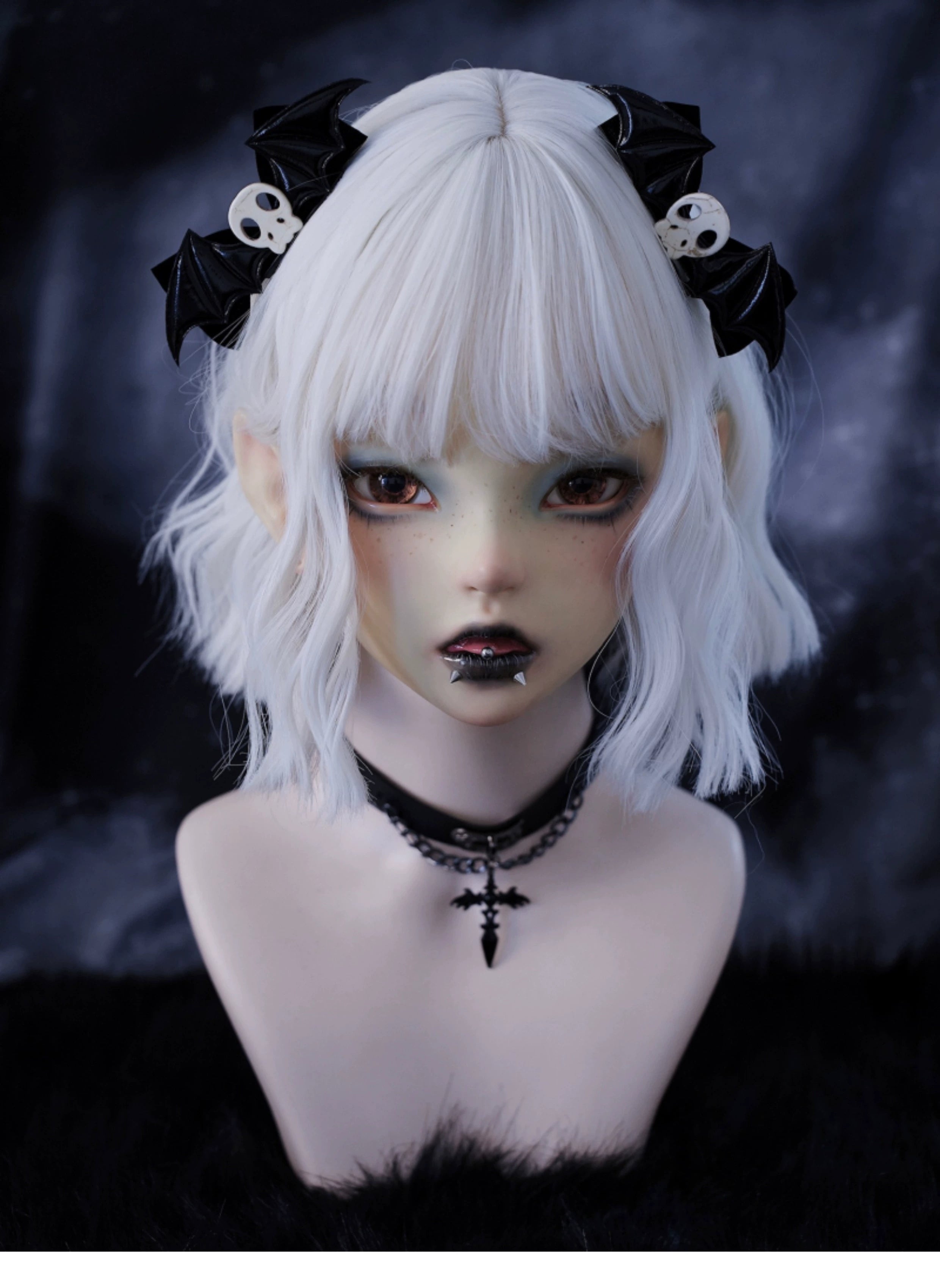 Strange Sugar~Gothic Hair Accessories Set Skulls Sharks Lolita Clips Headbands 36666:533258