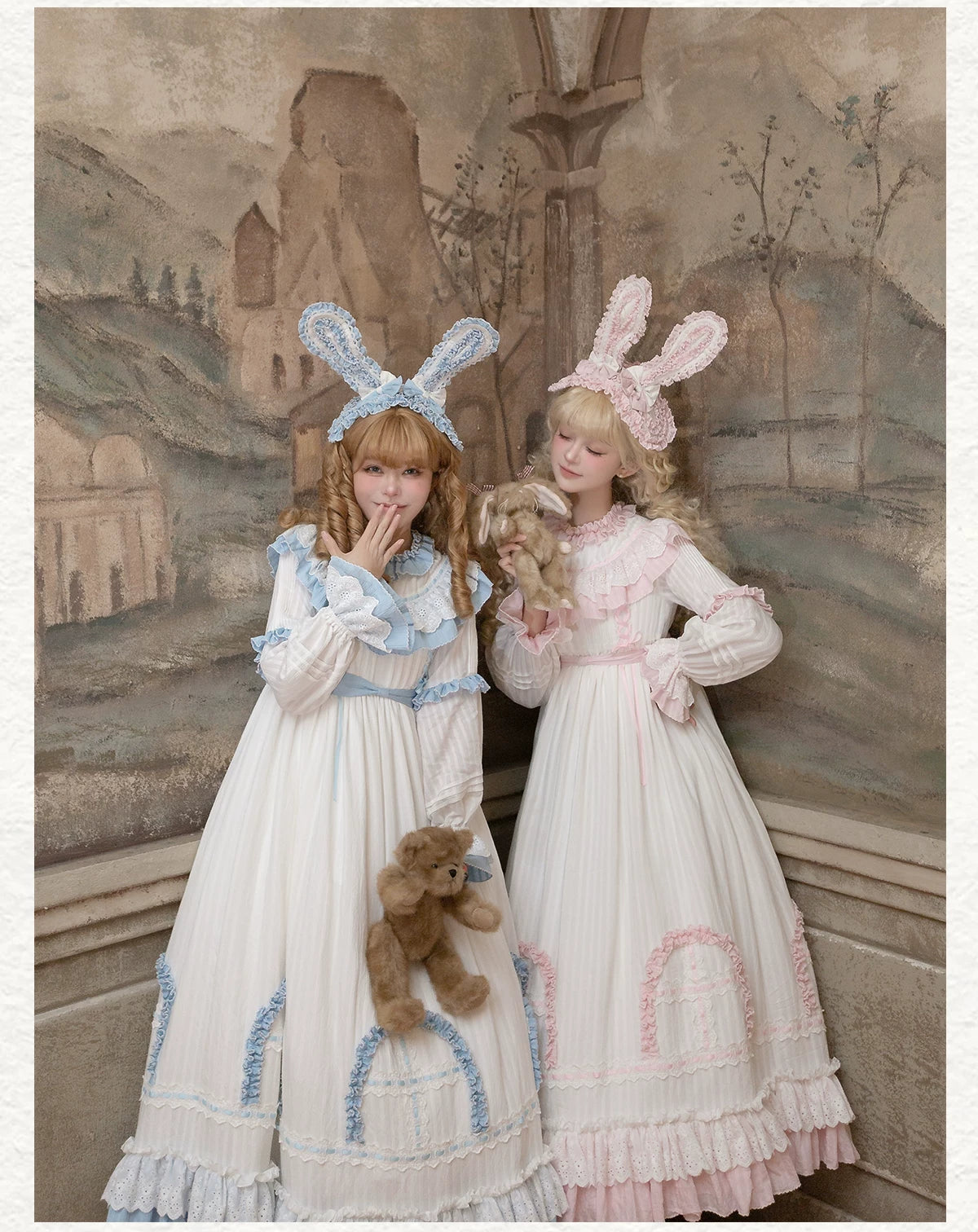 Lilian - Classic Lolita Doll-like OP Dress, Bunny Ear Hairband 44900:827029