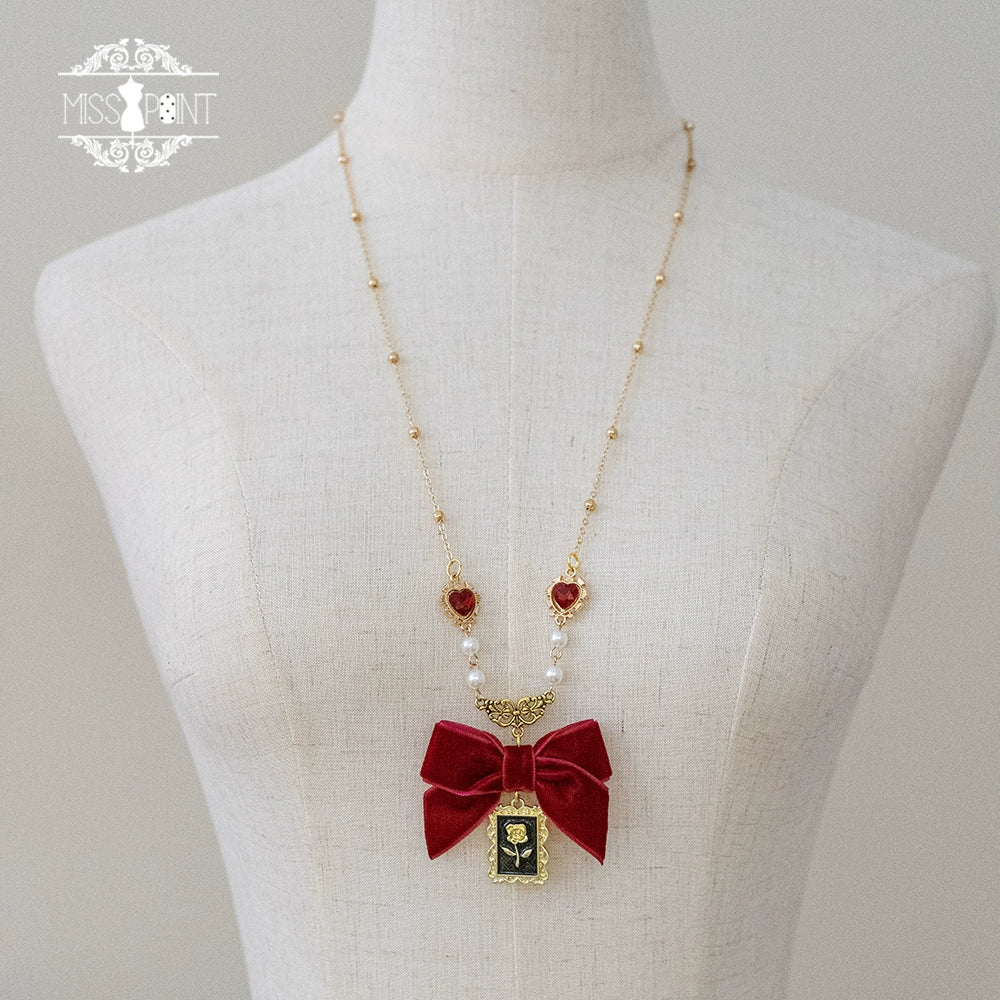 Miss Point - Kaleidoscope - Retro Lolita Headdress Bonnet Set and Necklace necklace A