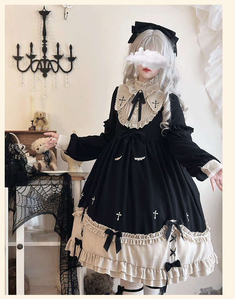 Niu Niu - Plus Size Lolita OP Dress Vintage Lolita Winter Dress
